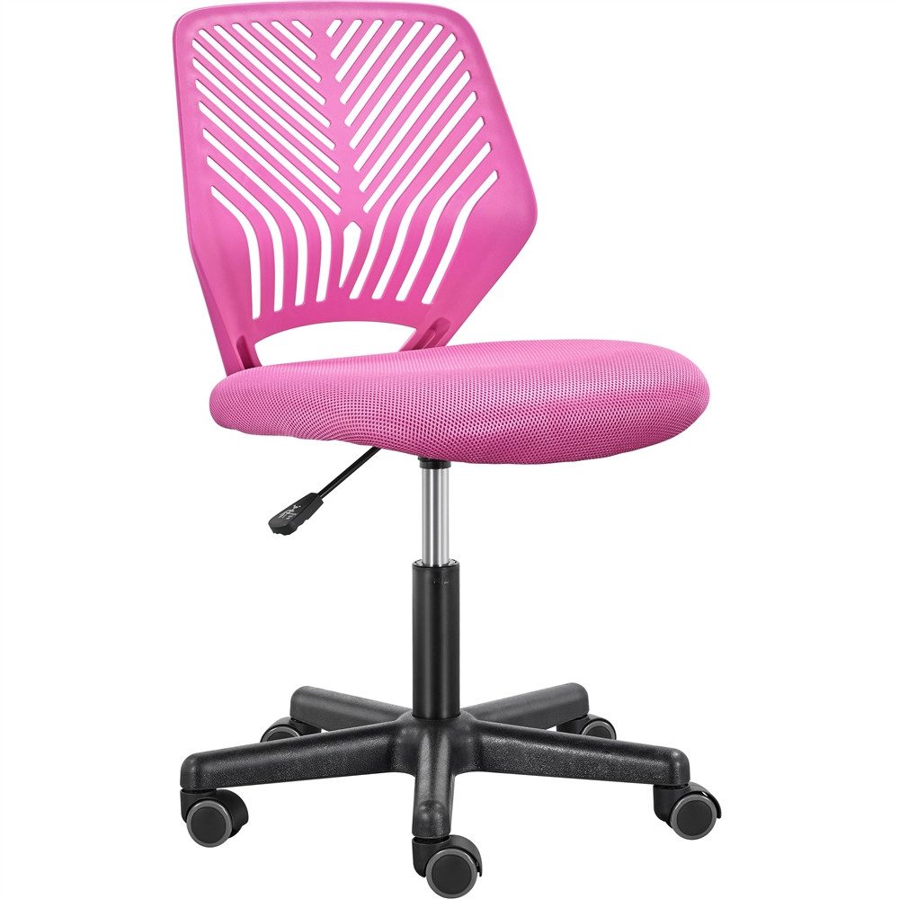 Yaheetech Drehstuhl Höhenverstellbarer Bürostuhl ohne Armlehnen, Schreibtischstuhl mit Netzbezug fürs Arbeitszimmer/Büro/Wohnzimmer