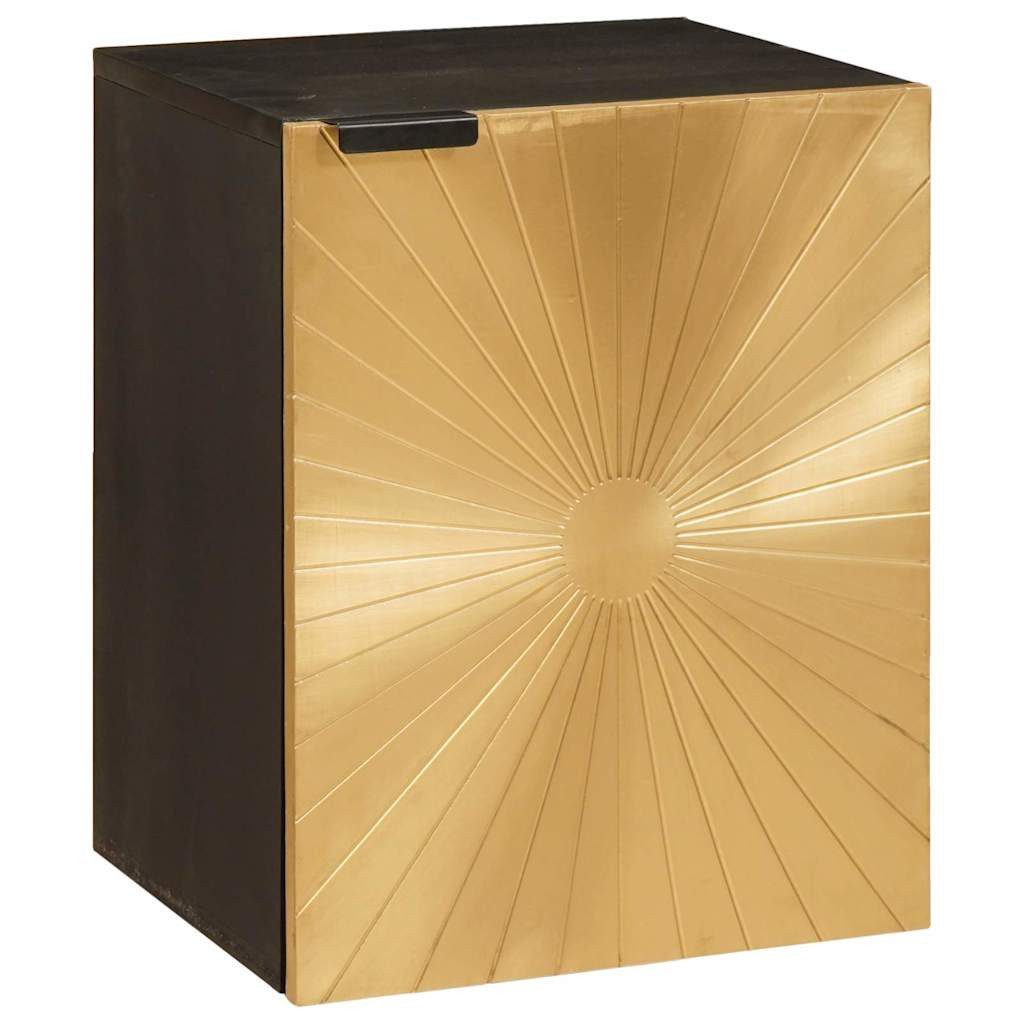 vidaXL Badezimmer-Set Badezimmer Schrank mit Regal Schwarz und Gold 38 x 33 x 48 cm, (1-St)