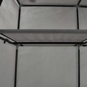 vidaXL Stoffschrank Kleiderschrank mit Fächern und Stangen Grau 150x45x175cm Stoff (1-St)
