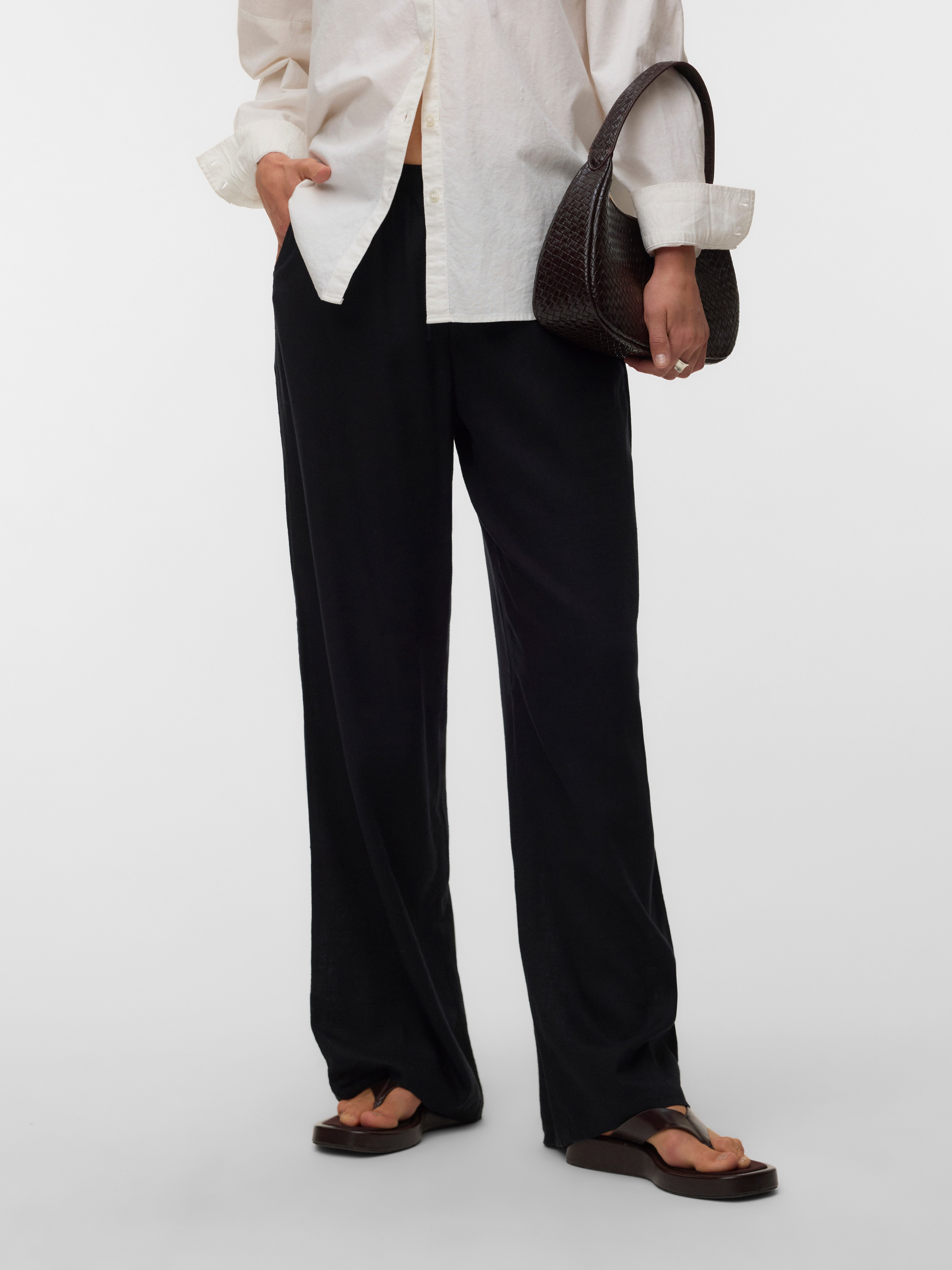 Vero Moda Schlupfhose VMROSIE MW WIDE PANT NOOS Viskosemischung, oversize