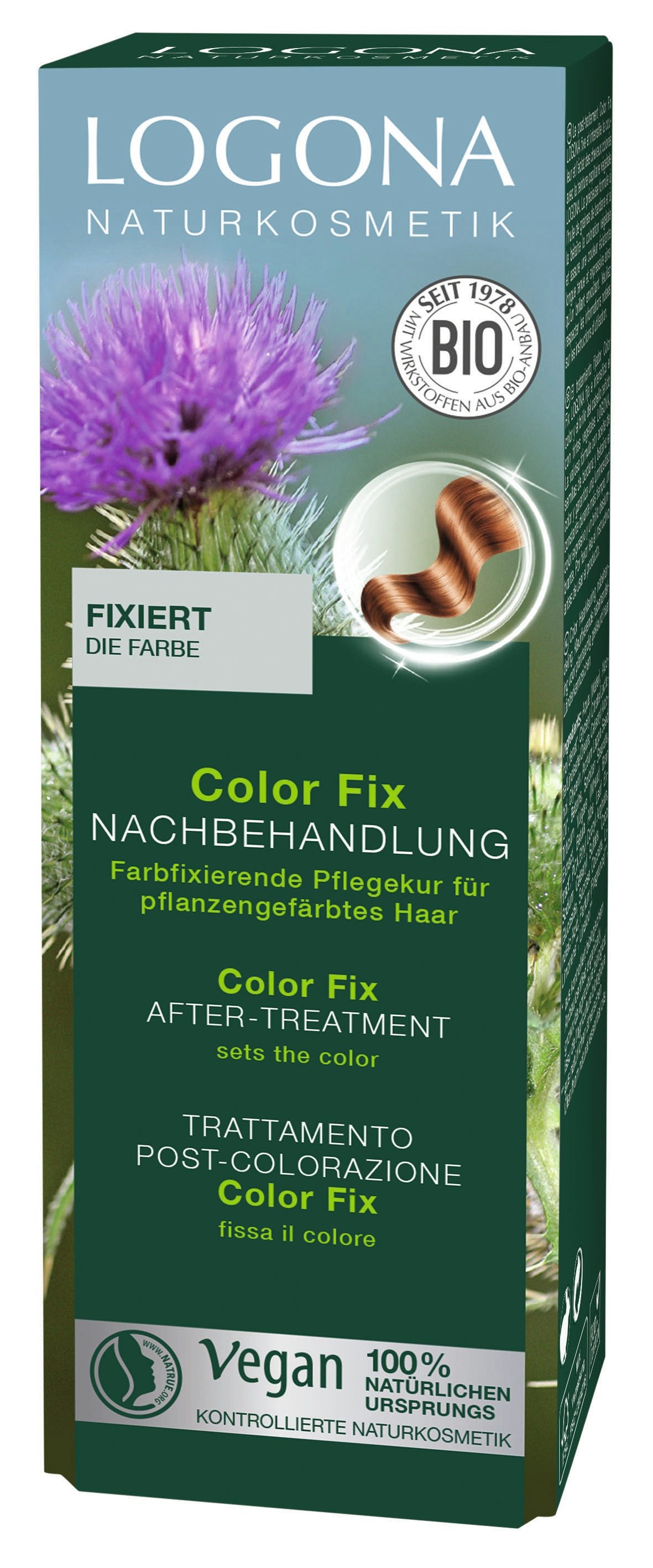 LOGONA Coloration PFLANZEN-HAARFARBEN COLOR FIX NACHBEHANDLUNG, für Pflanzen-Haarfarben, mit Creme-Textur, vegan