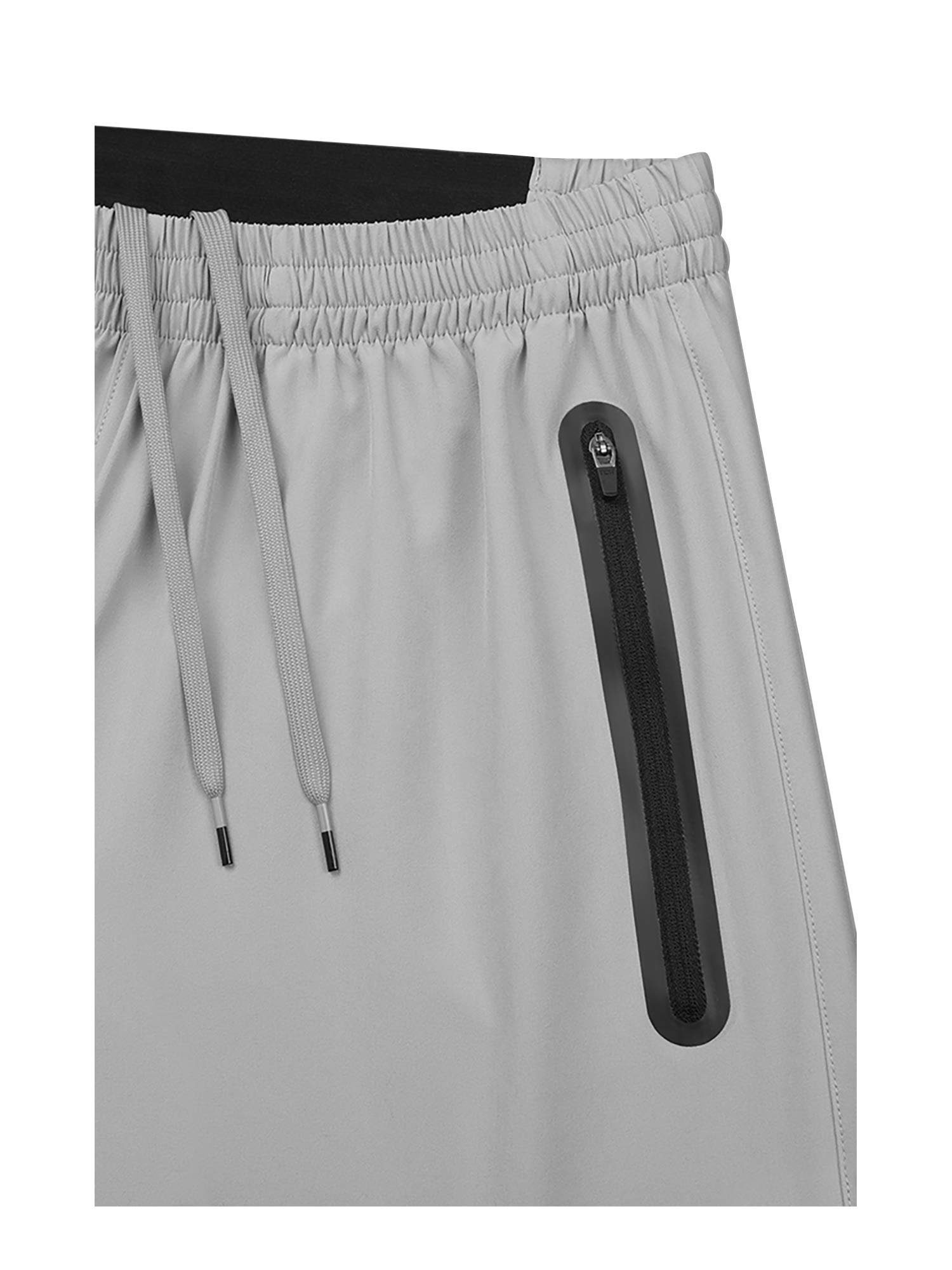 TCA Trainingsshorts Elite Hellgrau/Schwarz, Laufhose Herren Tech XXL - TCA