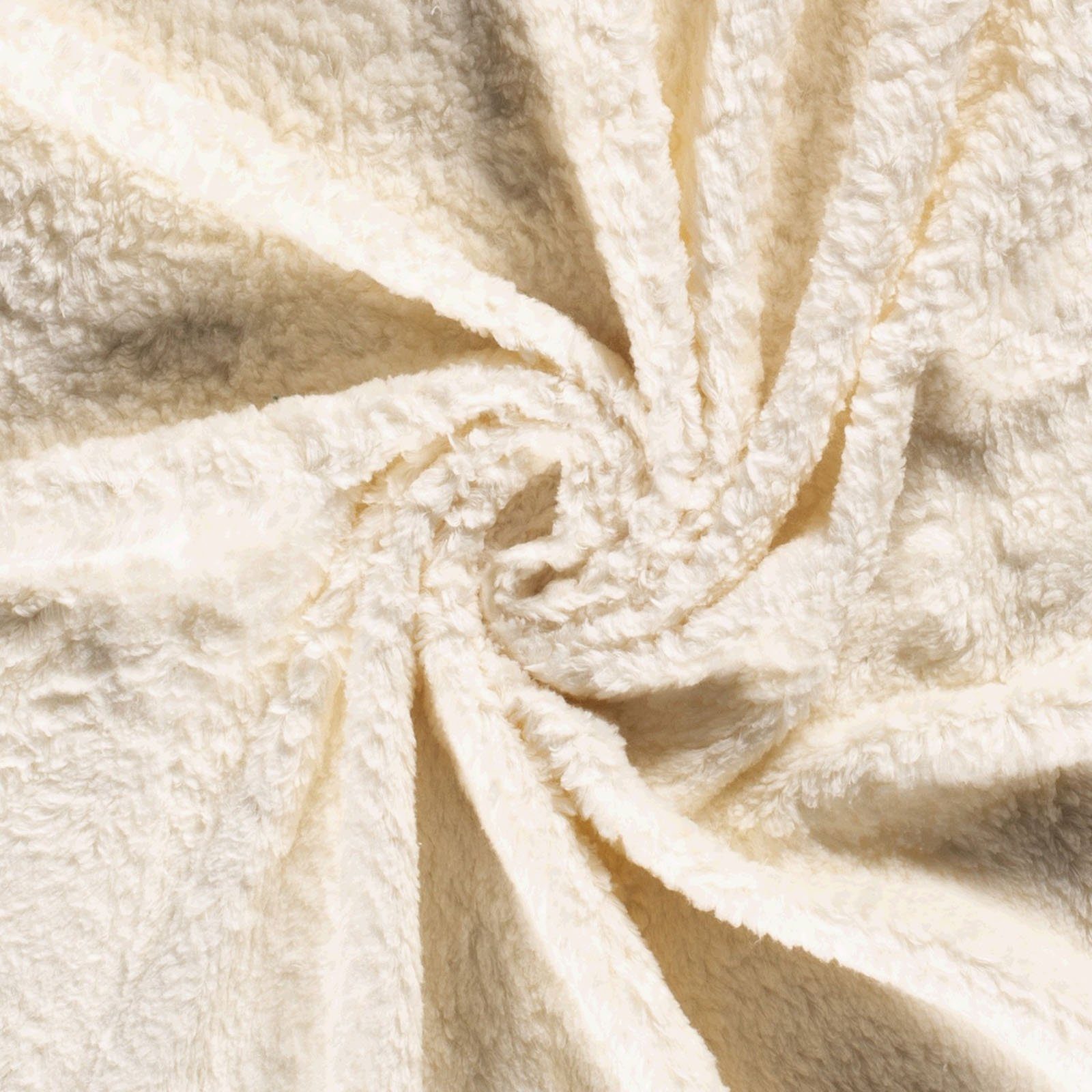maDDma Stoff 50x150cm Teddystoff Baumwollstoff Kinderzertifiziert Meterware, creme