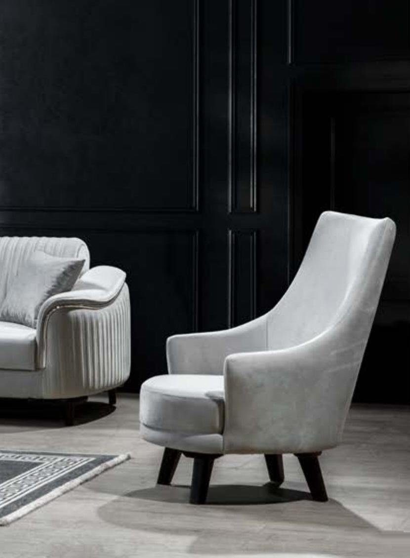 JVmoebel Sofa Graue Sofagarnitur in Sessel Sofas Garniur Sitzer Made Europe 3+3+1 Modern, Sofa Luxus