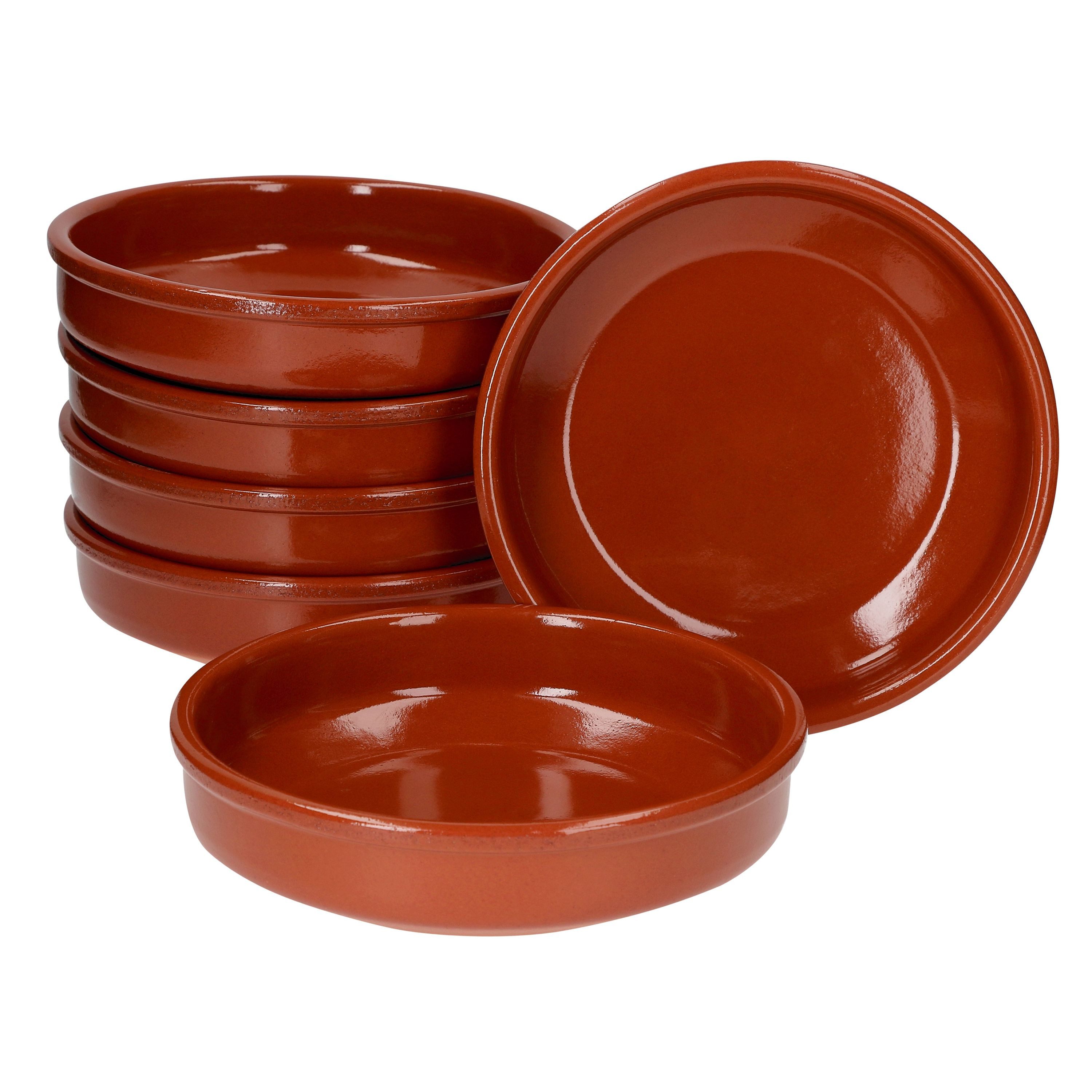 MamboCat Tapas-Schale 6er Set Cazuela Ton-Schale Bruno Ø 20cm Größe L Mittelalter, Ton