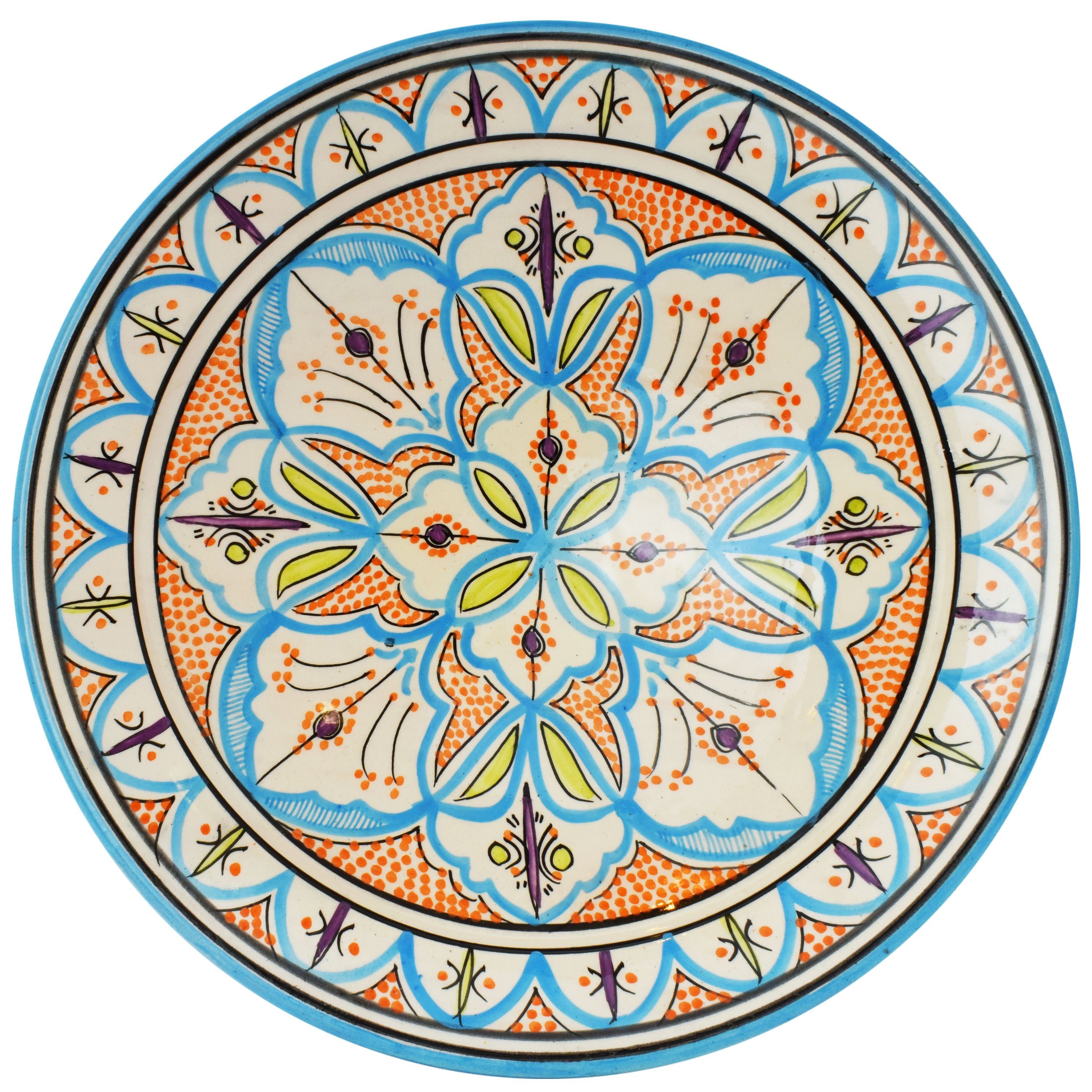 Marrakesch Orient & Mediterran Interior Servierteller Orientalischer Keramikteller Adna edel aus Keramik in Mehrfarbig 35 cm, Keramik, (1-tlg), Handarbeit