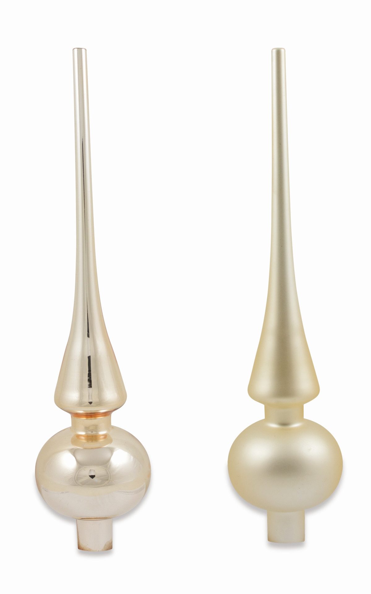 RIFFELMACHER & WEINBERGER Weihnachtsbaumkugel Christbaumspitze Glas Tannenbaum, 26 cm, Gold ma