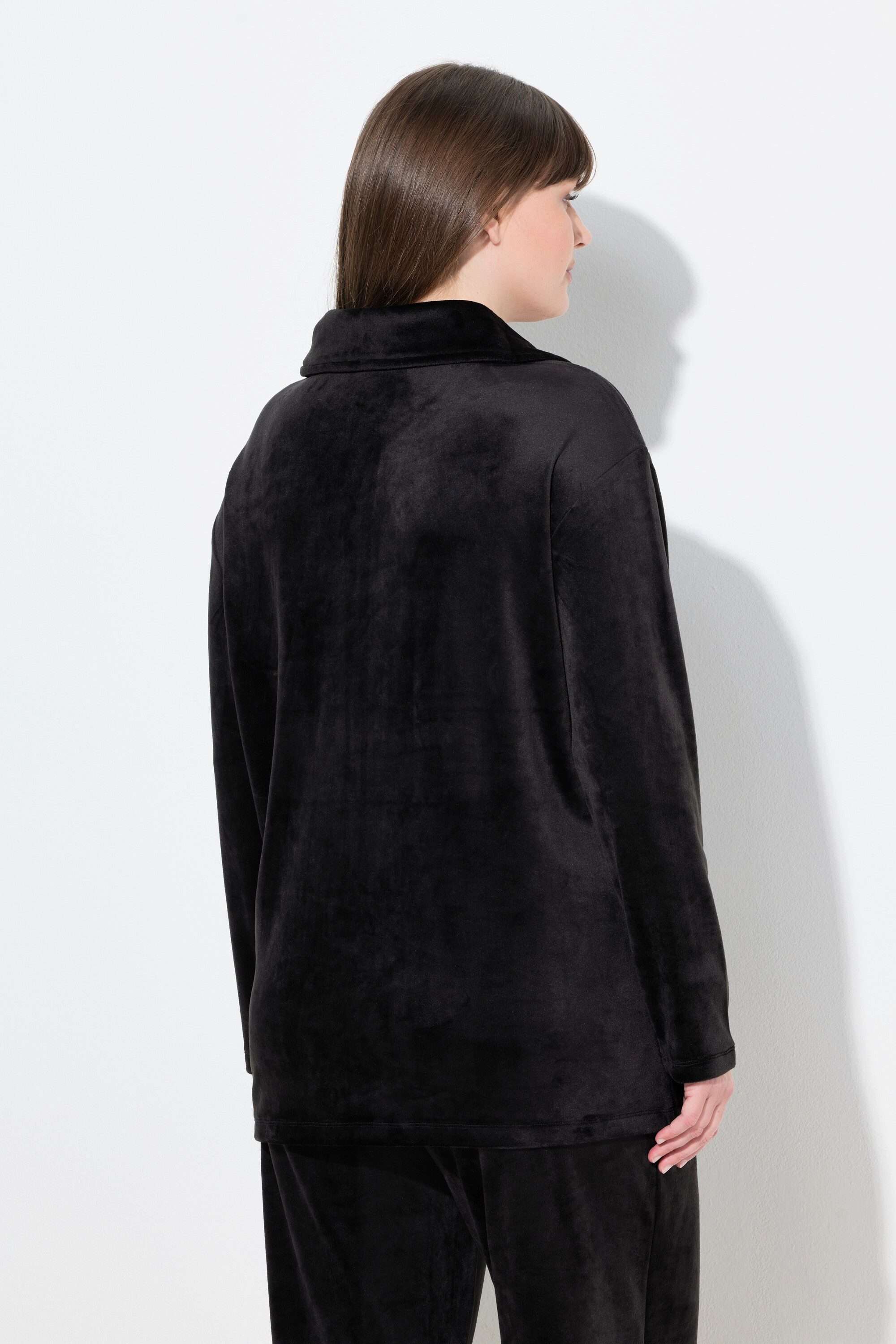 Ulla Popken Sweatjacke Homewear-Jacke Nicki Stehkragen kuschelweich – Bild 3 von 4
