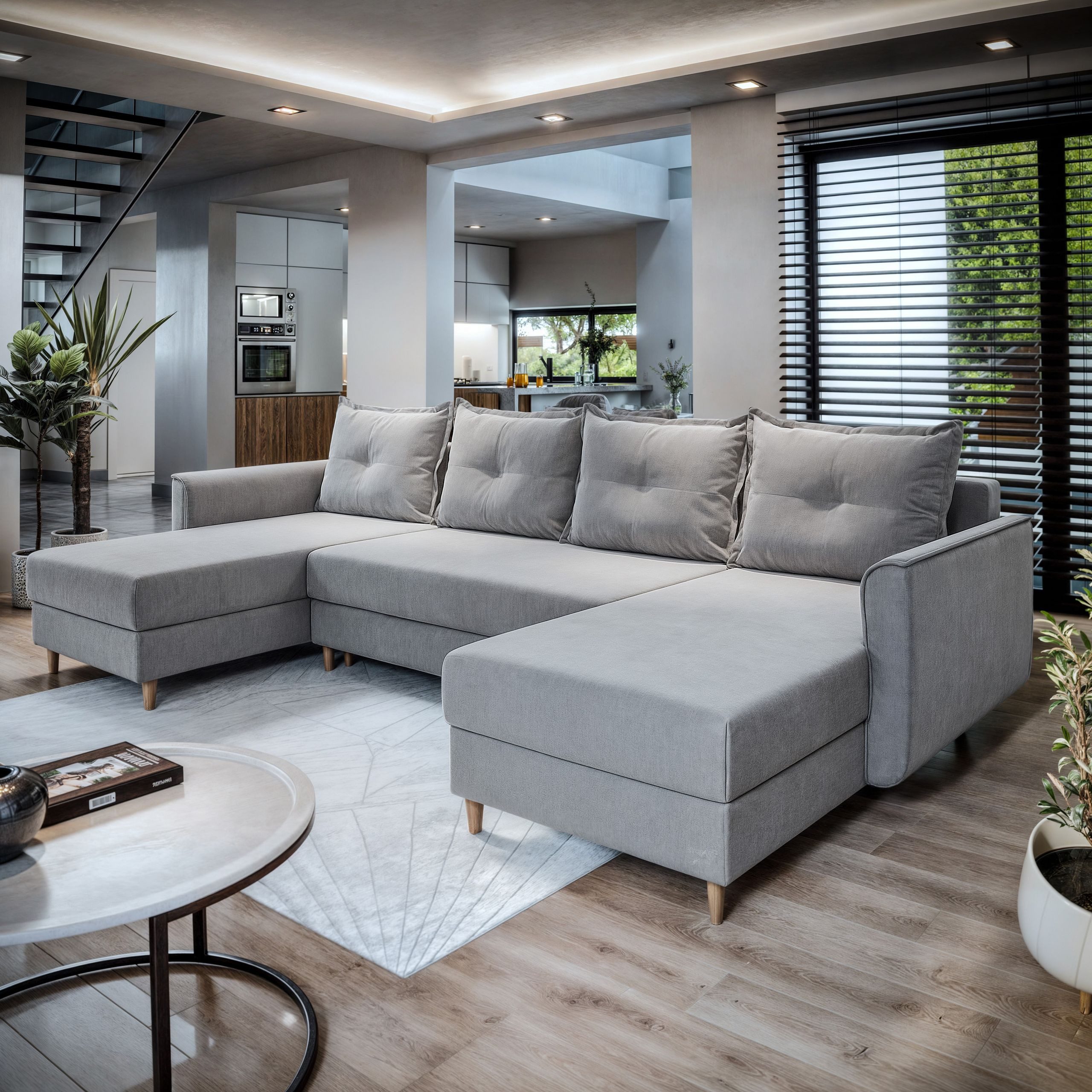 Masseno Ecksofa VERNI mit Schlaffunktion U-Form, günstig online kaufen