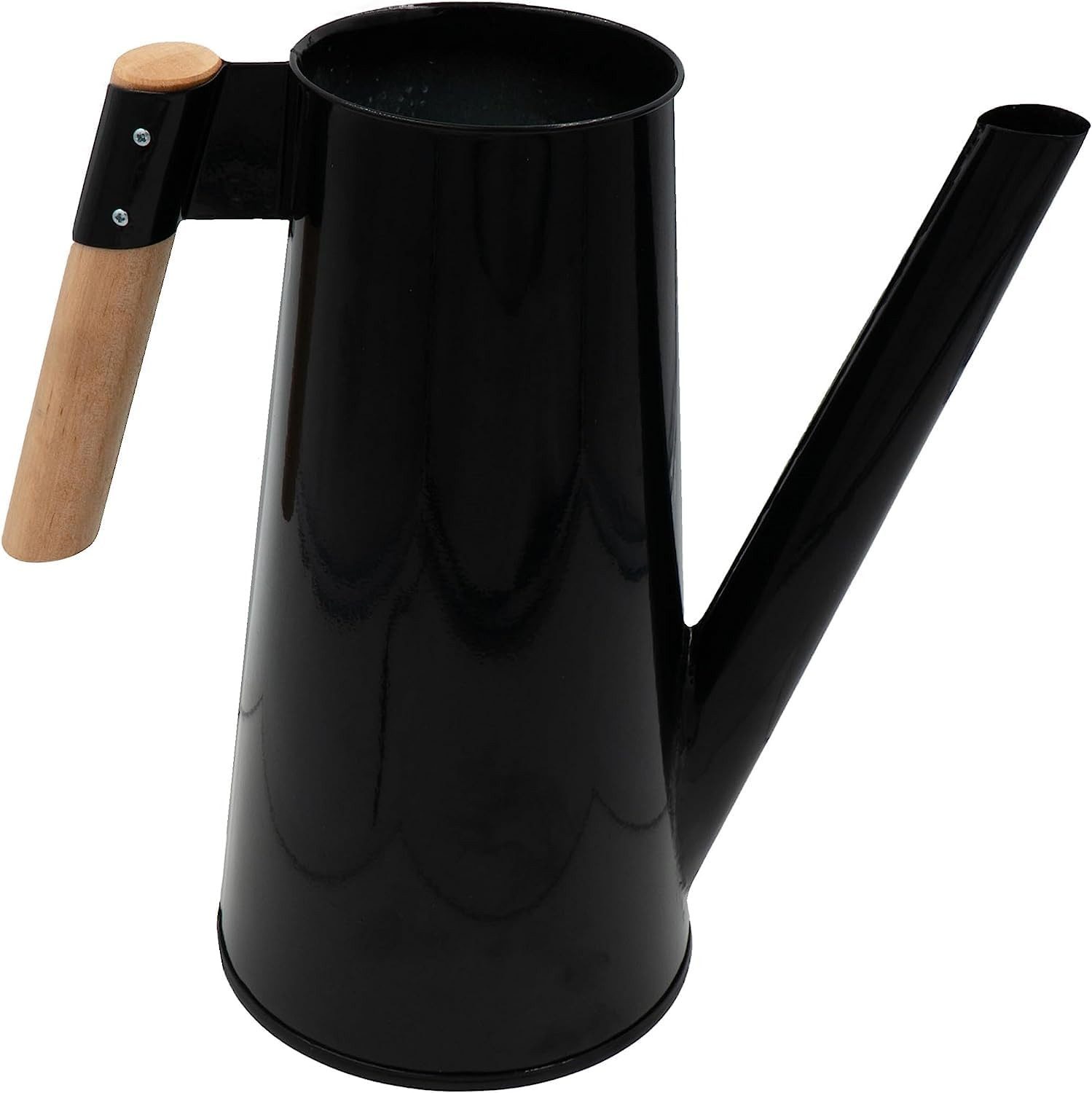 hrb Gießkanne Zinkgießkanne 3 L, feuerverzinkt,langlebige Metallgießkanne Kanne, ergonomischer Buchenholzgriff, verzinkter Metallstahl, lackiert