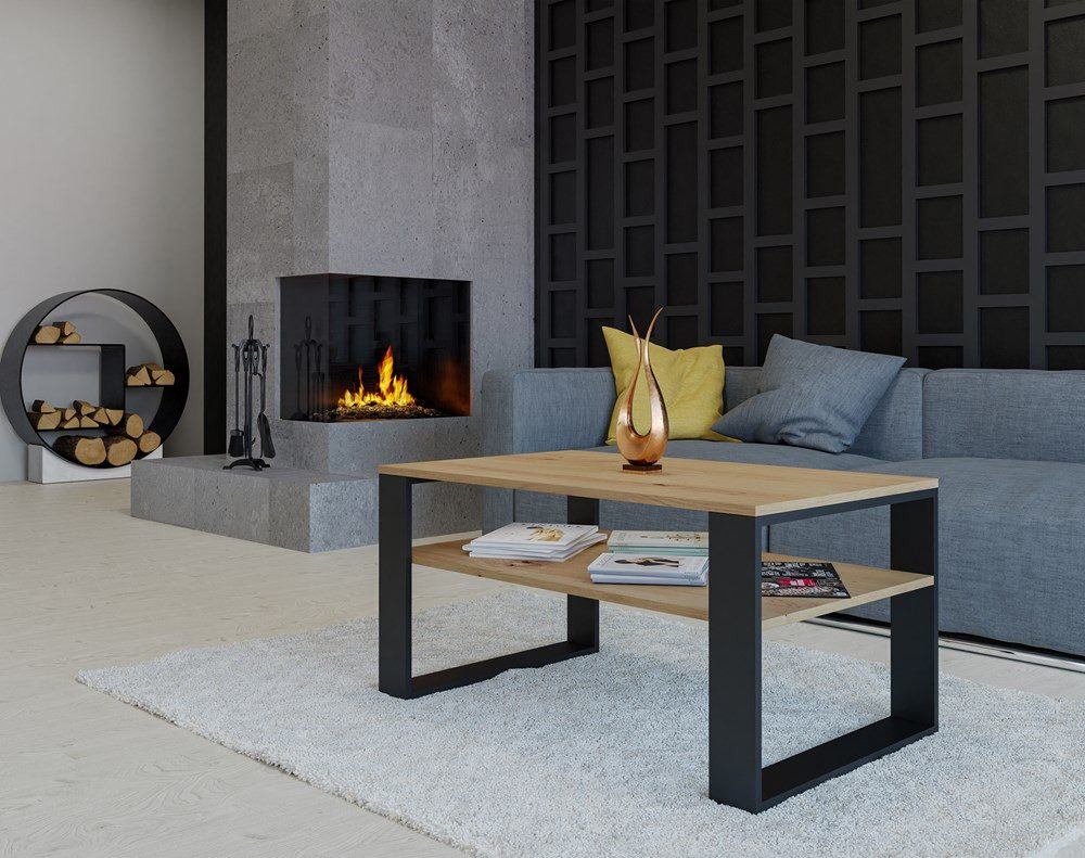 TOPESHOP Wohnzimmertisch LavaTrend - ideal für Wohnzimmer, Büros - Maße: 90 x 58 x 50 cm