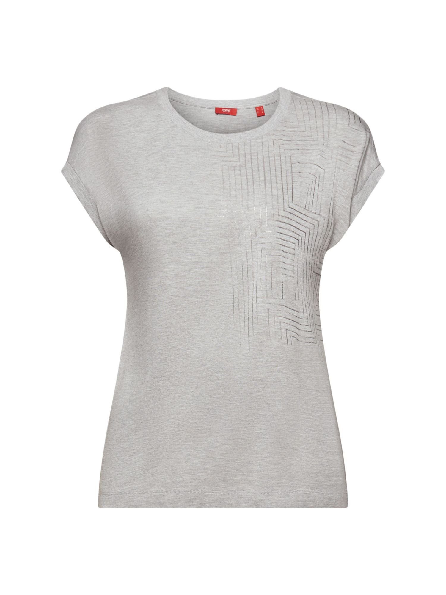 Esprit Collection T-Shirt Jersey-T-Shirt mit Print, LENZING™ ECOVERO™ (1-tlg) LIGHT GREY