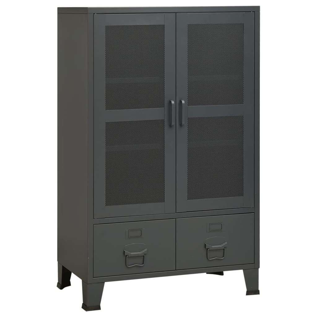 furnicato Spind Lagerschrank Industrial Anthrazit 70x40x115 günstig online kaufen