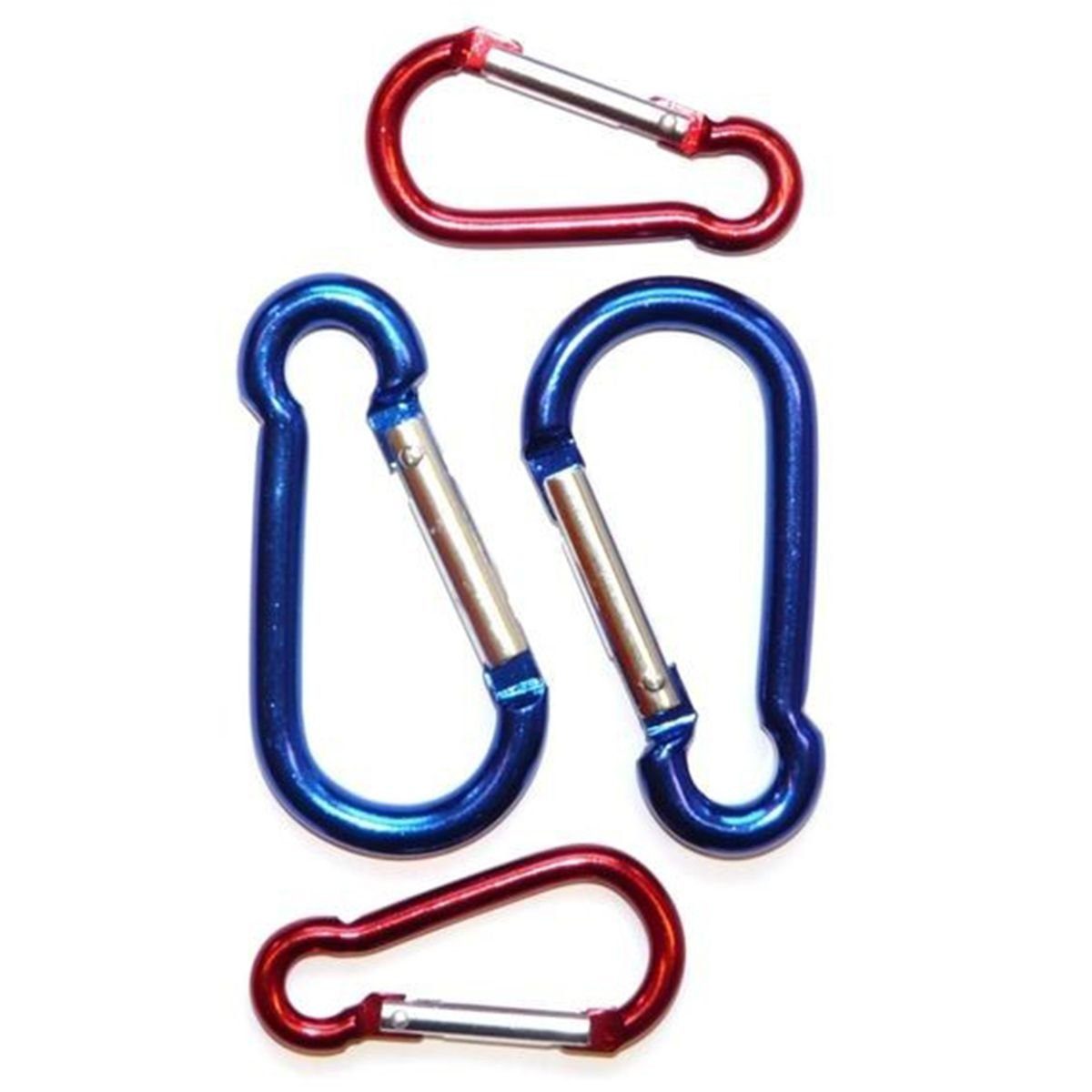 Karabiner Schnapphaken Karabiner zweifarbig 4er-Set Aluminium Karabinerhaken