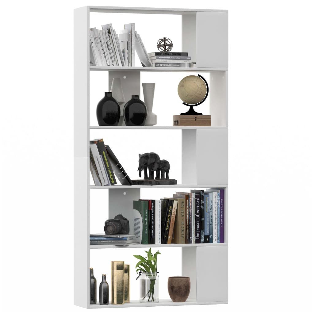 furnicato Bücherregal Bücherregal/Raumteiler Weiß 80x24x159 cm Holzwerkstoff, 1-tlg.