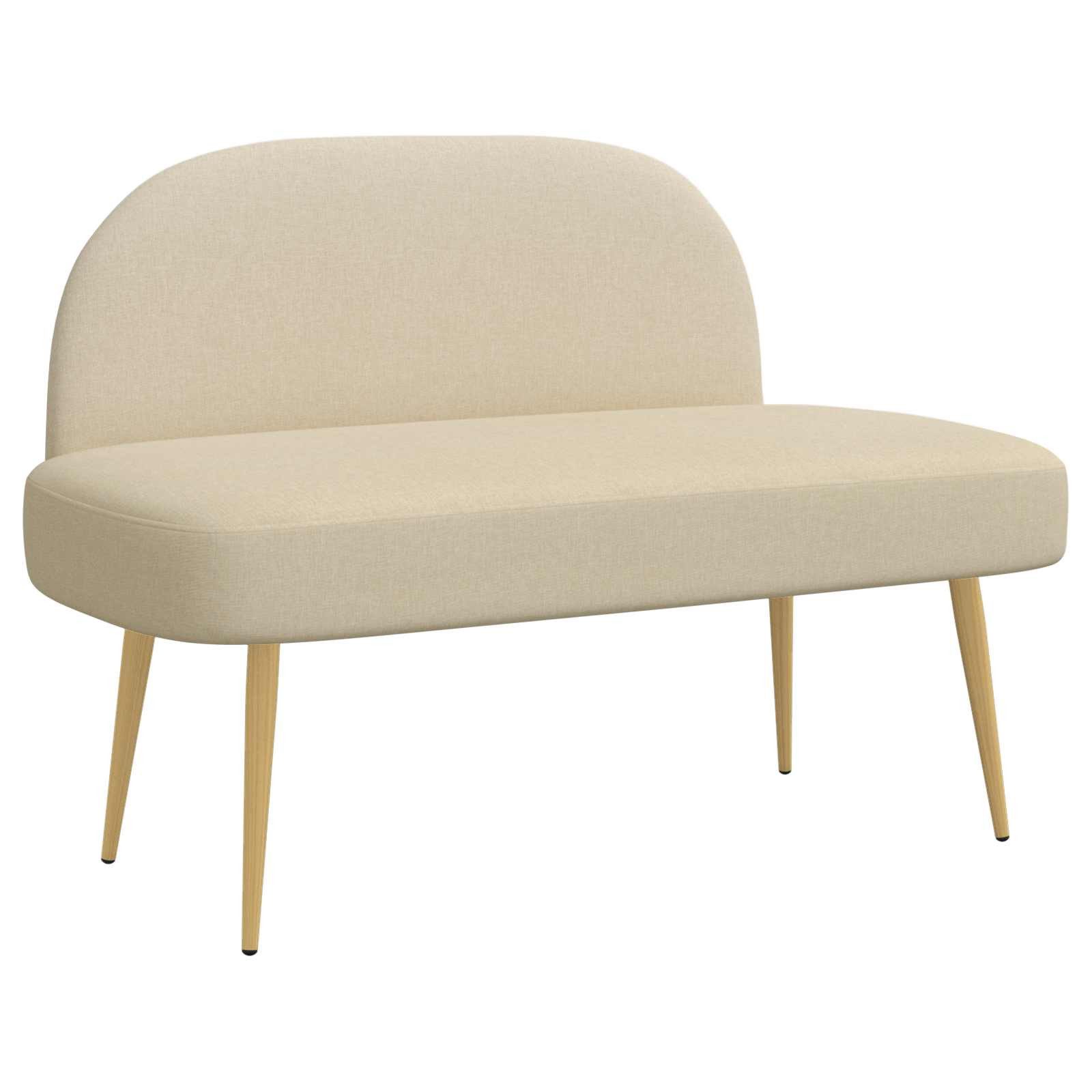 vidaXL Gepolsterte Bank mit Rückenlehne Creme 110 x 60 x 76 cm (1-St)