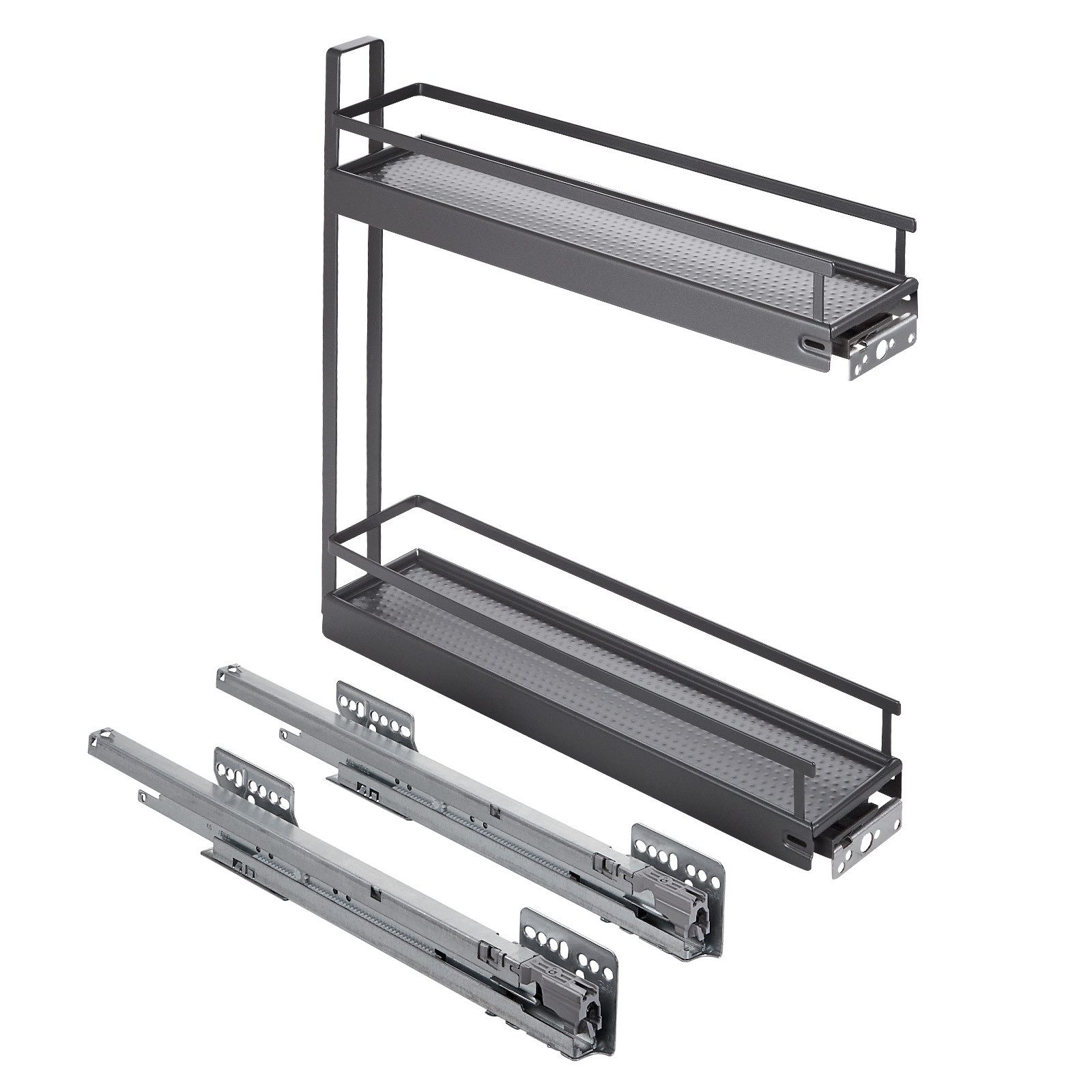 SO-TECH® Auszugsunterschrank 15er Unterschrankauszug ARENA Style 90° anthrazit 2-etagig Seitenmontage rechts passend für 15 cm breite Schränke