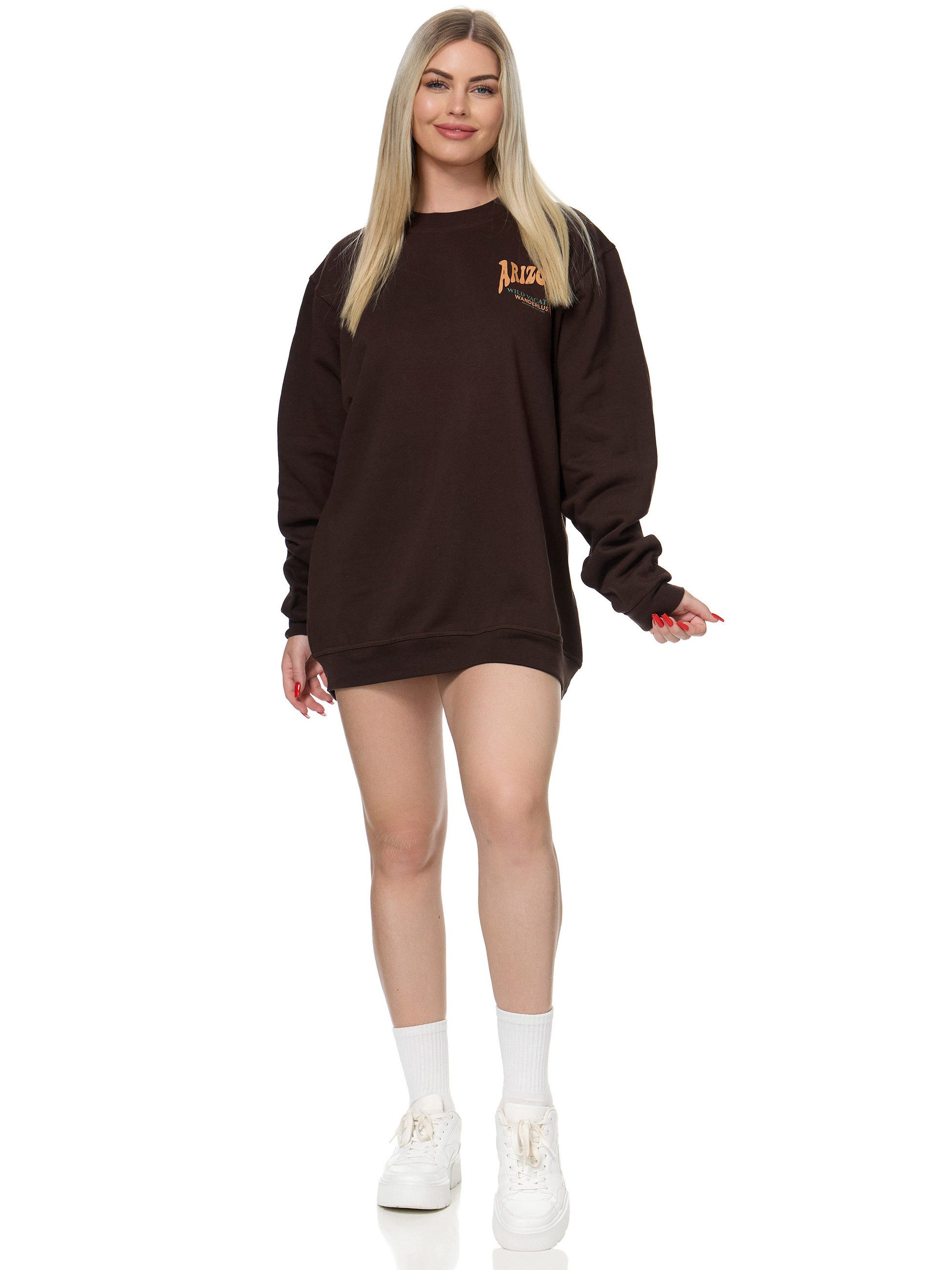 Worldclassca Longsweatshirt Worldclassca Oversized Sweatshirt ARIZONA Print Langarm Pullover
