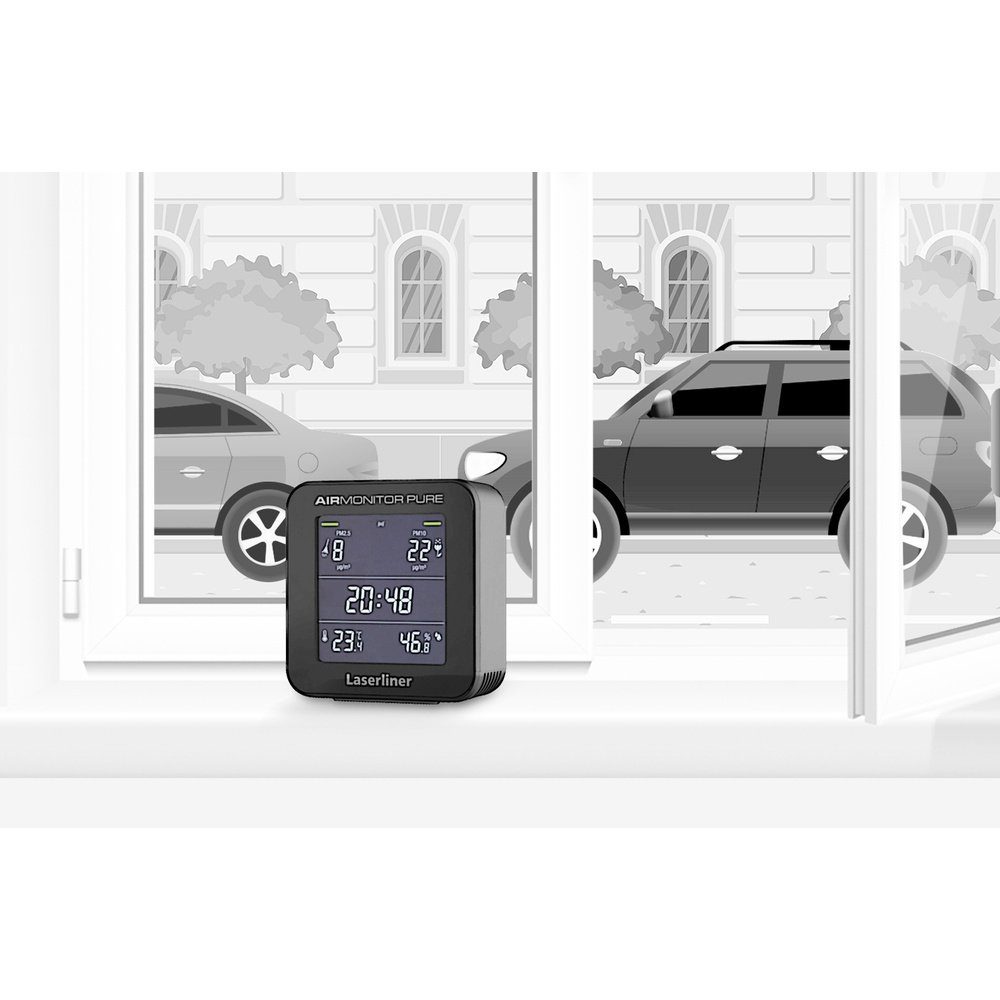 LASERLINER Klimamesser Feinstaub-Messgerät Laserliner AirMonitor Pure Feinstaub, Temperatur
