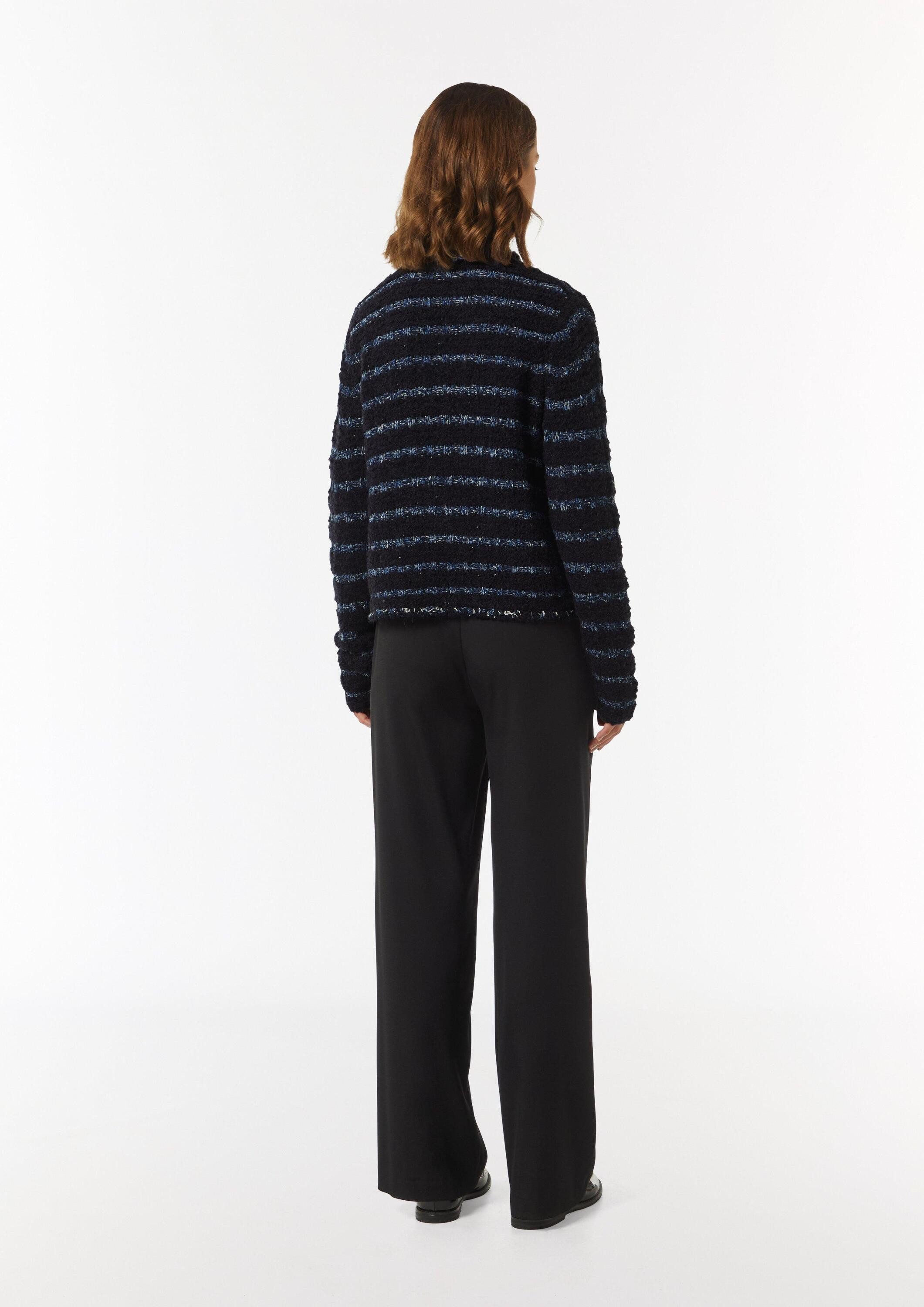 comma Cardigan Strickjacke Strickjacke aus Effektgarn mit Fransen