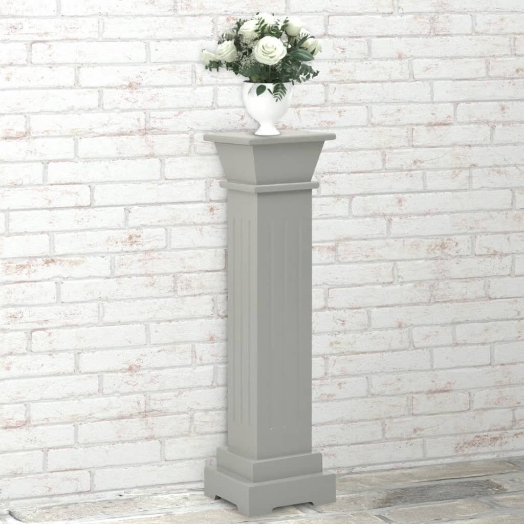 St) (1 MDF cm Klassischer 17x17x66 Säulen-Pflanzenständer Blumenständer Grau vidaXL