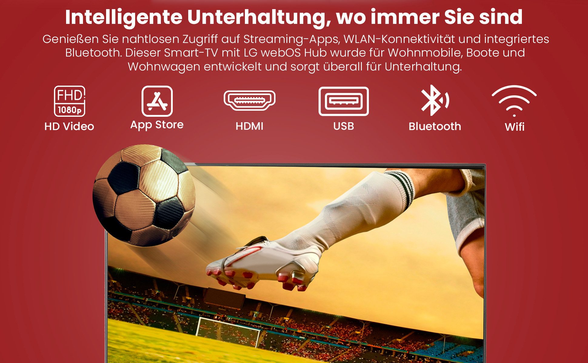LDDX22iBT 55 cm (22") LED-TV mit DVD-Spieler schwarz, Full HD, Smart-TV, DVB-T2/DVB-C/DVB-S2