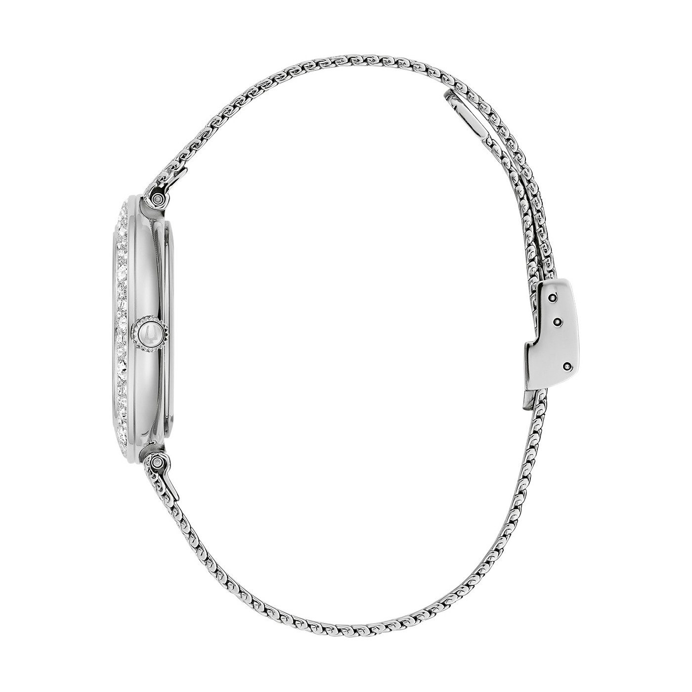 Bulova Quarzuhr Goddess of Time 96L329, Armbanduhr, Damenuhr, Edelstahlarmband, analog, Kristallsteine