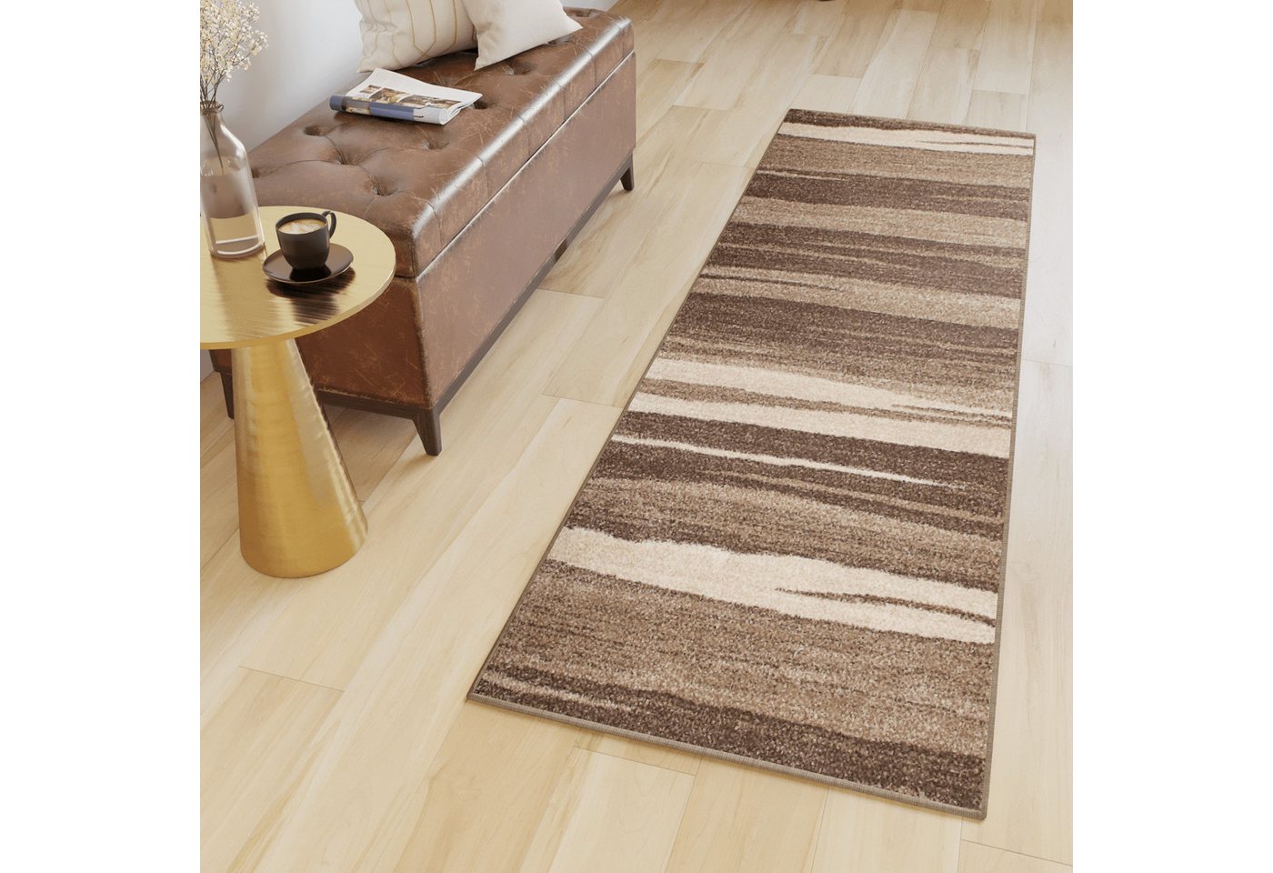 Tapiso Läufer SARI, rechteckig, Höhe: 10 mm, Kurzflor Flurläufer, pflegeleicht, Wohnzimmer Schlafzimmer Flur Küche