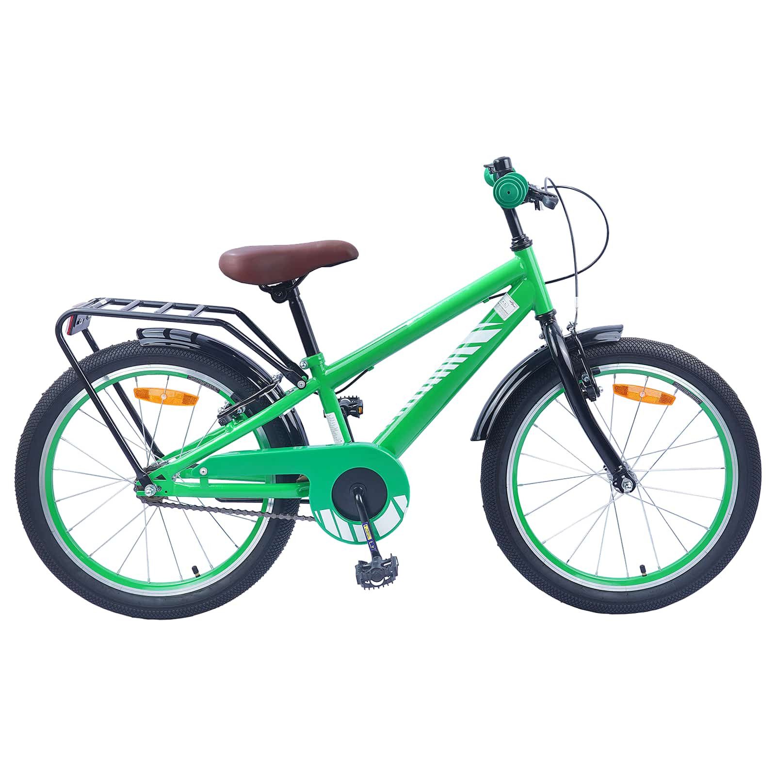 vidaXL Kinderfahrrad 137 x 54 x 79 cm Kinderfahrrad 20 Zoll für 6-11 Jahre alt Grün