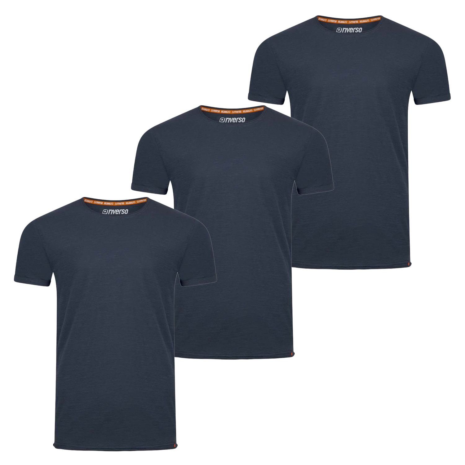 riverso T-Shirt Herren Basic Shirt RIVLenny Regular Fit (3-tlg) Kurzarm Tee Shirt mit Rundhalsausschnitt aus 100% Baumwolle