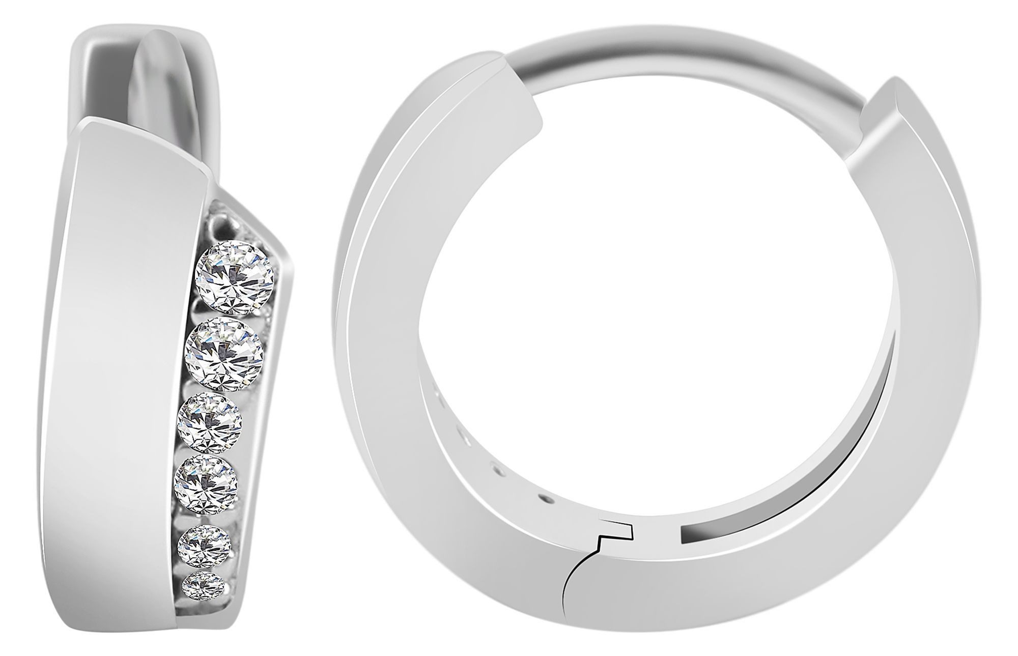 Klappcreolen Ohrringe – Klappcreole aus 925 Silber mit Zirkonia