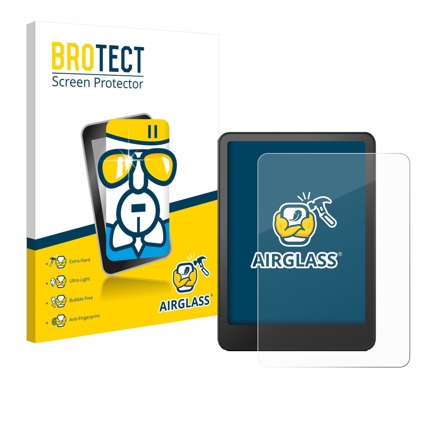 BROTECT Displayschutzglas Folie für Amazon Kindle Paperwhite 2024 Signature Edition (12. Gen), Schutzfolie Glas Panzer Display Schutz klar