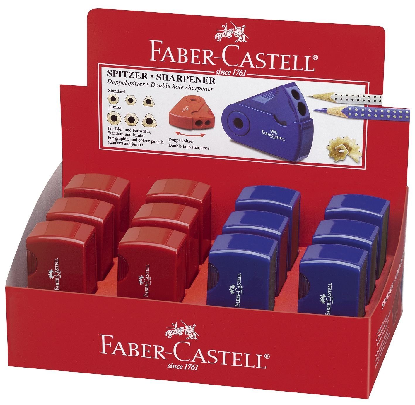 Faber-Castell Anspitzer FABER-CASTELL Doppelspitzdose SLEEVE, rot/blau