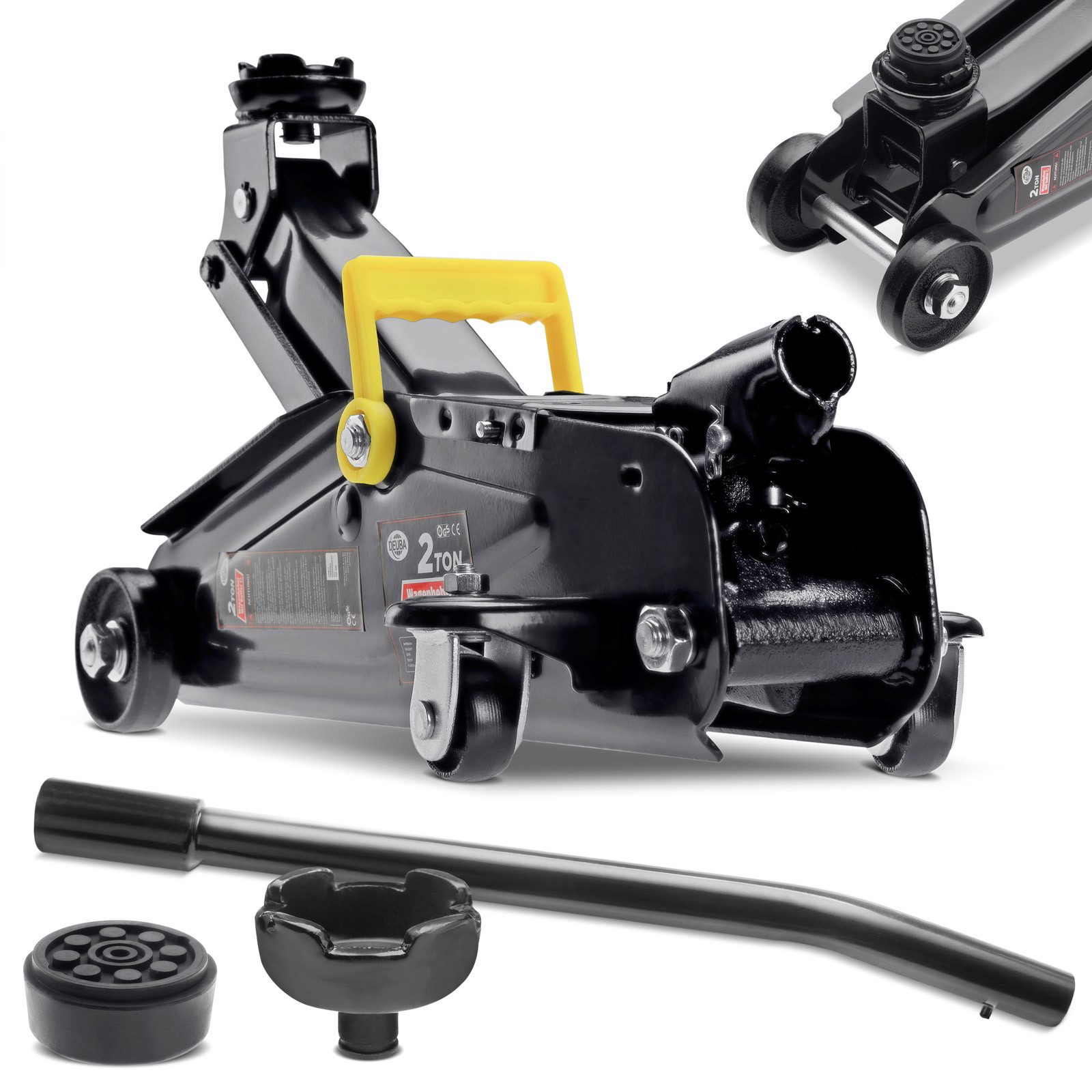 Deuba Wagenheber Deuba, hydraulischer Rangierwagenheber 2t 135-330mm Auto KFZ Gummiauflage