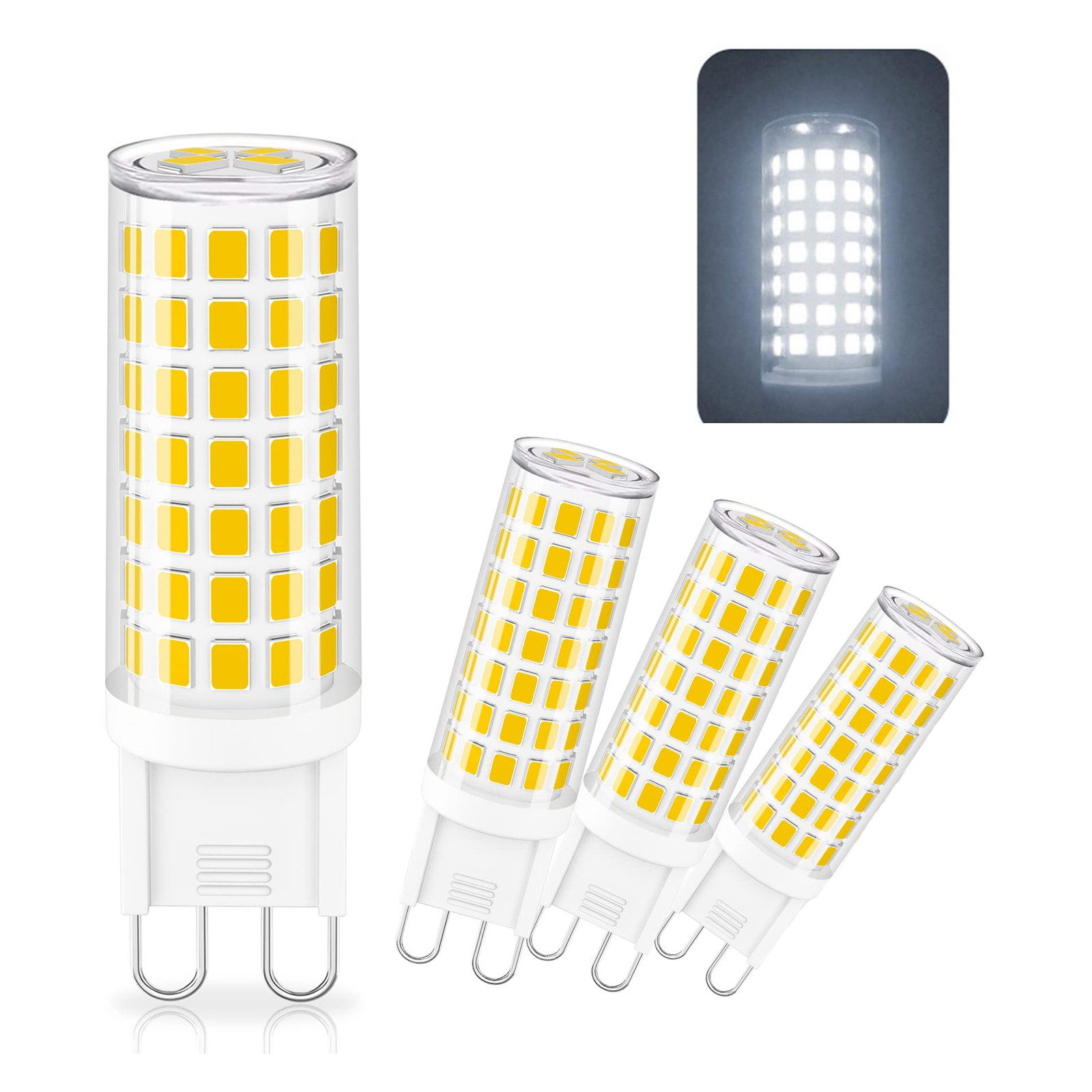 MUPOO LED-Leuchtmittel G9-LED-Glühbirne,Stiftsockel,6W,600LM, 4 St. günstig online kaufen