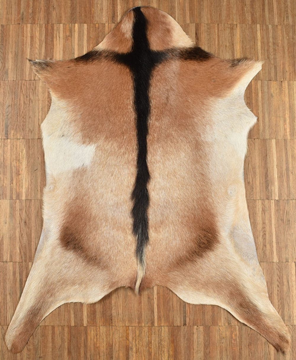 KUHFELL online & NOMAD Fellteppich ECHTES ZIEGENFELL BRAUN BEIGE DEKOFELL 80 x 60 cm