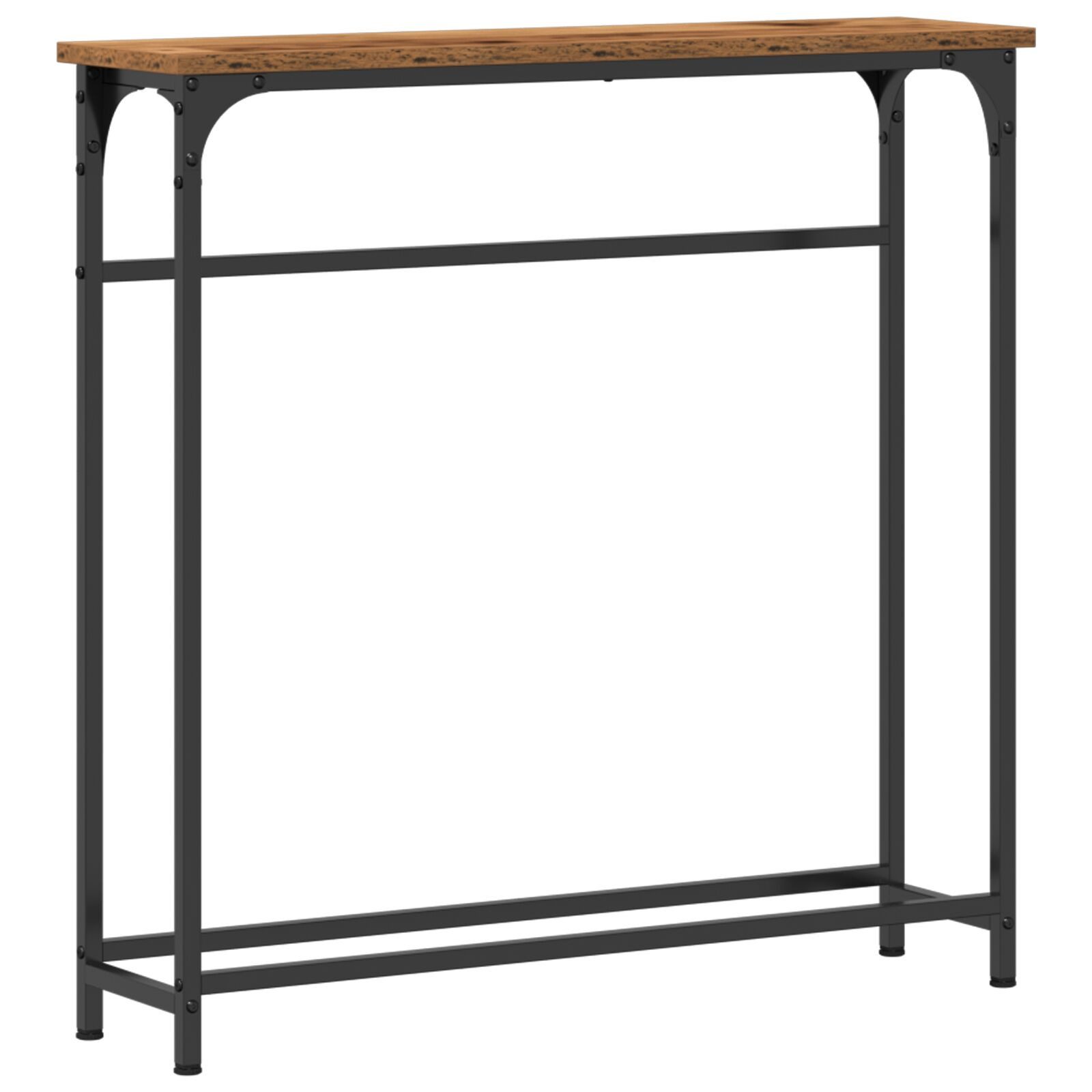 vidaXL Beistelltisch Konsolentisch Alte Eiche 75x19,5x75 cm Holzwerkstoff und Stahl