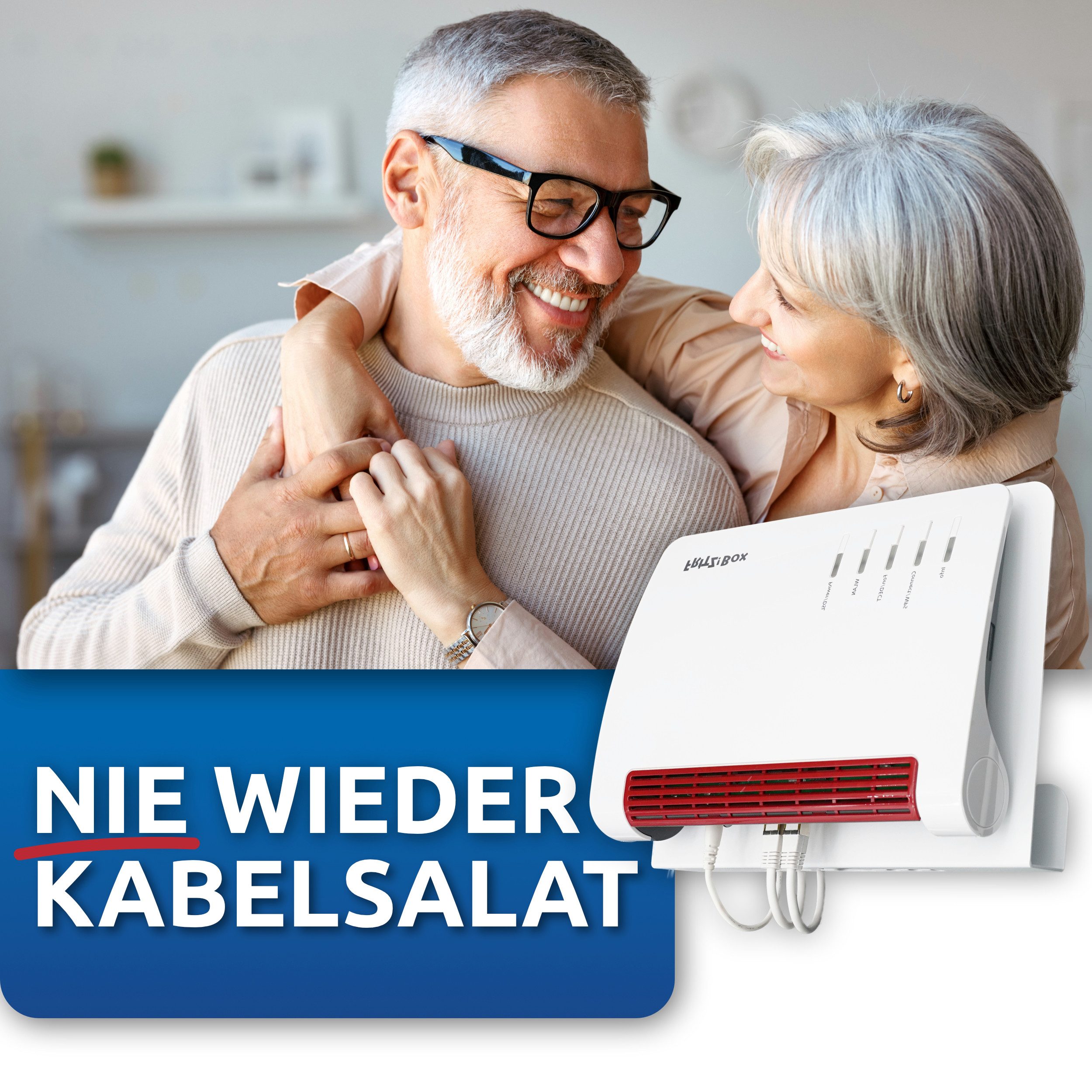 interpick Wandhalterung für AVM FritzBox Router mit Kabelmanagement 7690 DSL-Router, Fritzbox