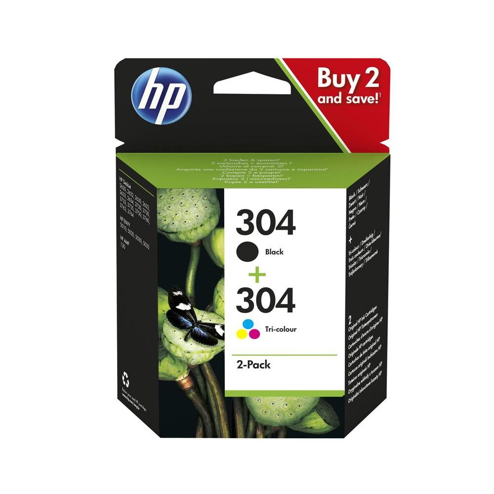 HP 304 Tintenpatrone 2er-Pack schwarz, Tintenpatrone