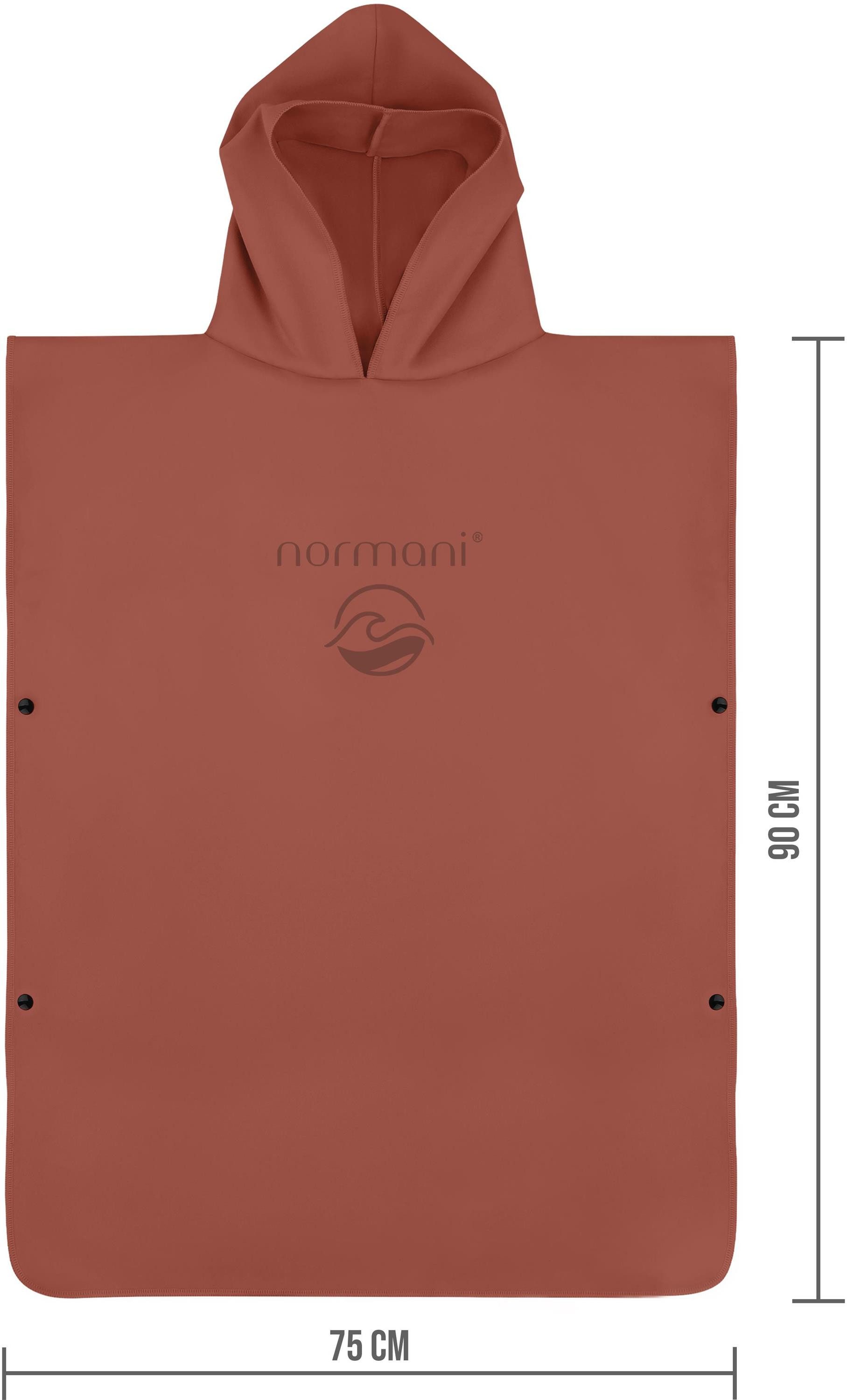 normani Badeponcho Kinder Mikrofaser Badeponcho 10-13 Jahre Camuy, Polyester, Kapuze, Schlupf, Bade Handtuch mit Ärmeln aus recyceltem Material