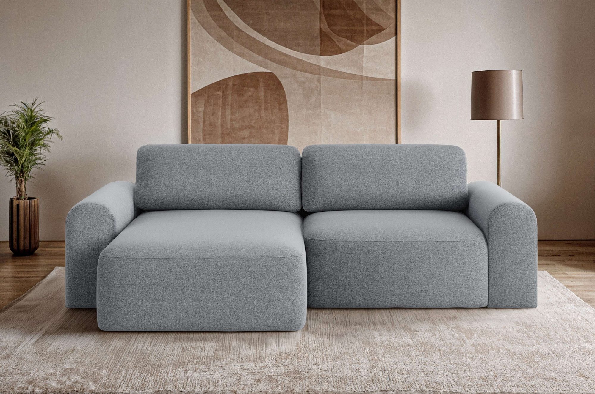 OTTO home Ecksofa LEOO universell Schlafsofa mit Bettkasten, Maße B/T/H: 272/152/84,5 cm, L-Form mit Recamiere rechts oder links montierbar, hoher Sitzkomfort