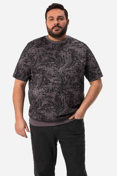 Men Plus T-Shirt Men+ T-Shirt Bauchfit Halbarm allover Print