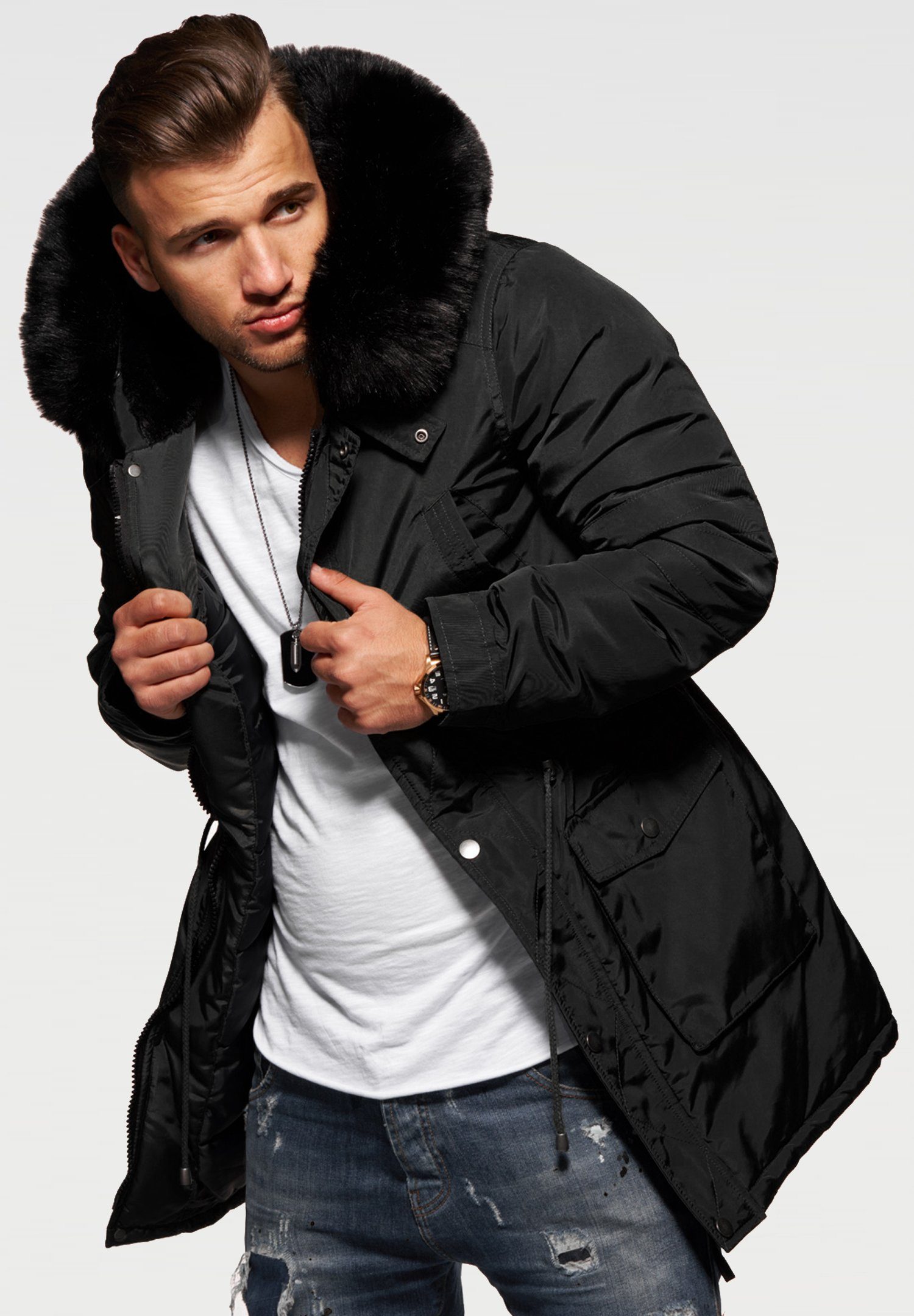 Schwarzer Herren-Parka online kaufen | OTTO