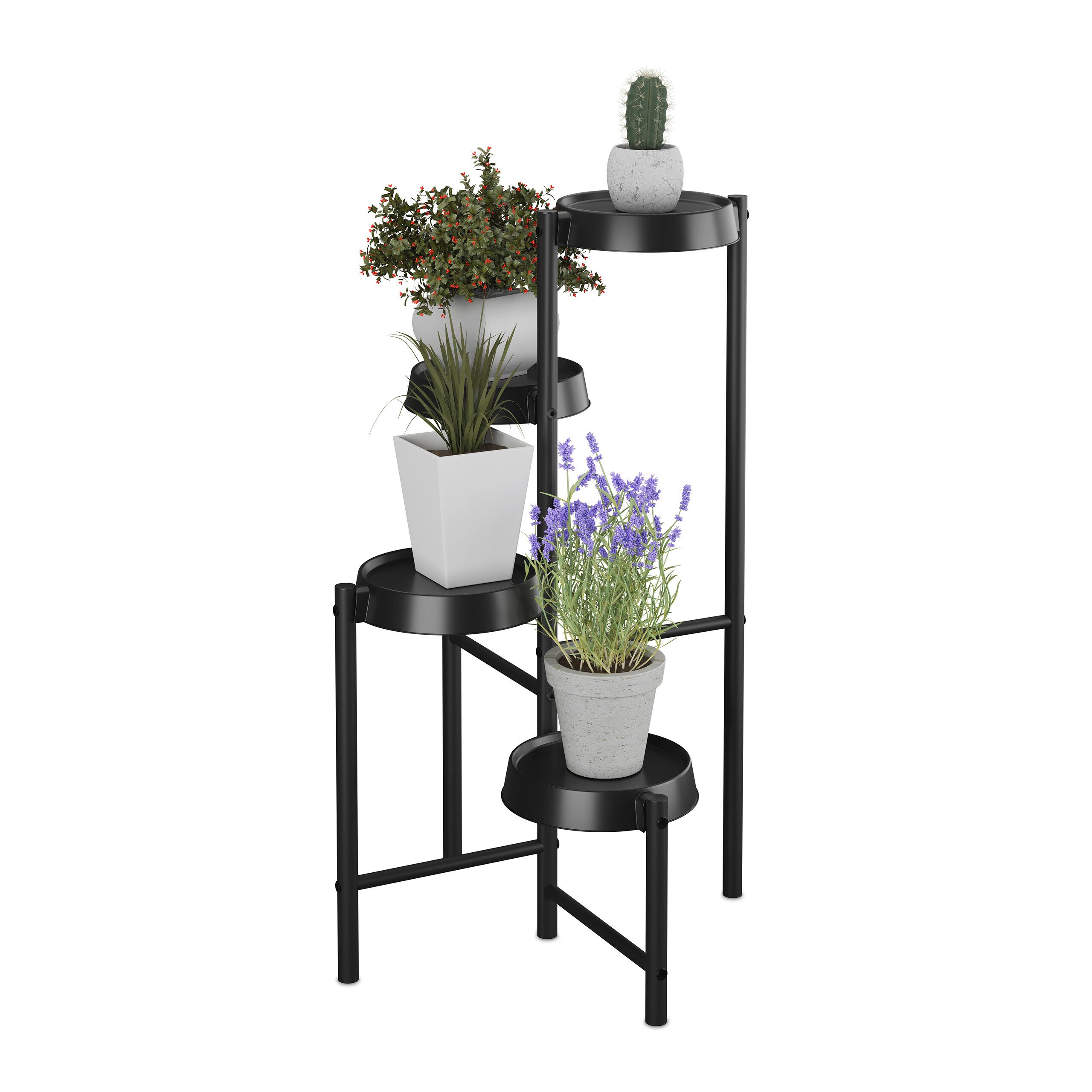 relaxdays Blumenständer Pflanzenständer Metall & Kunststoff, günstig online kaufen