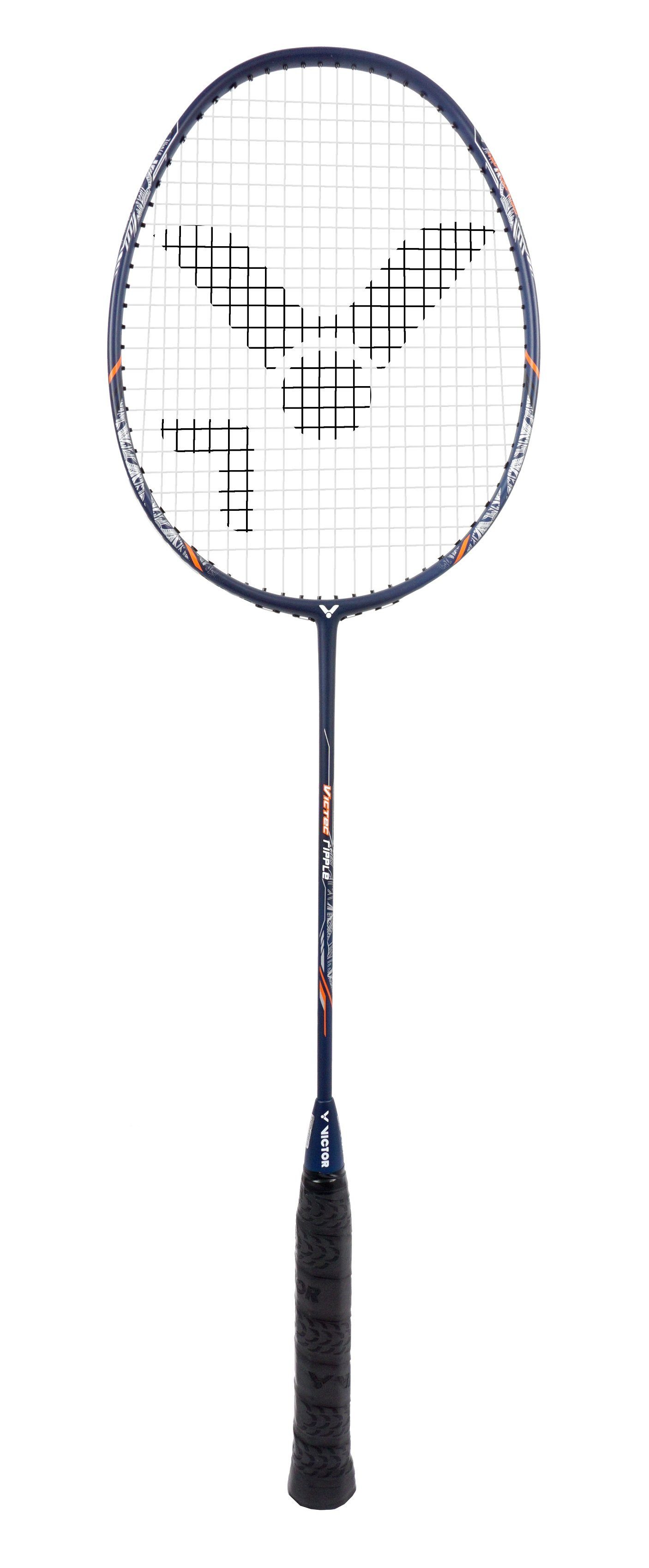 VICTOR Badmintonschläger Victec Ripple (84g/ausgewogen/mittel) dunkelblau - besaitet