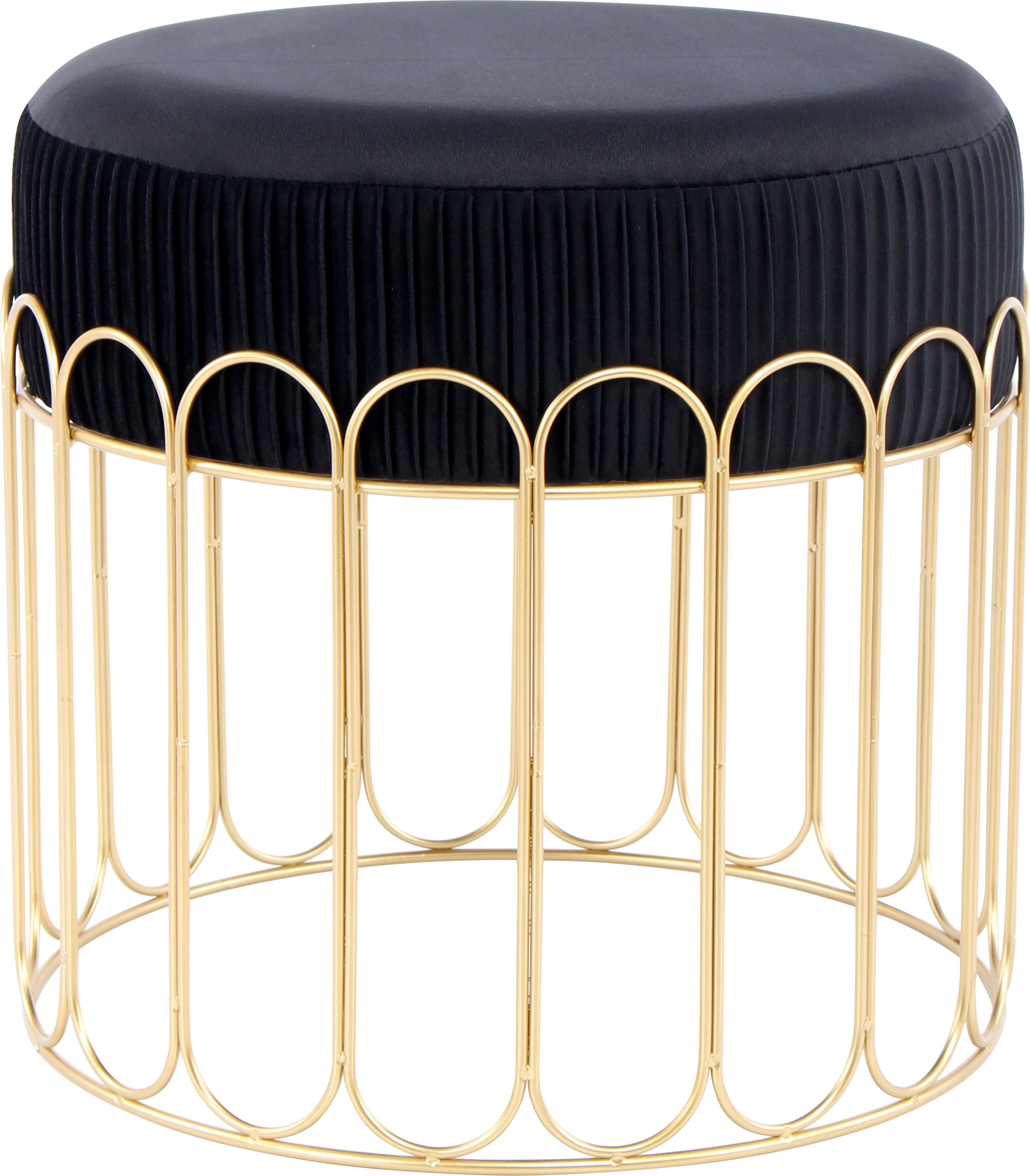 Kayoom Sitzhocker Hocker Cleopatra 425, Design-Hocker Sitzfläche weich gepolstert (1 St), samtweich, dekorativ, elegantes Design, edle Optik