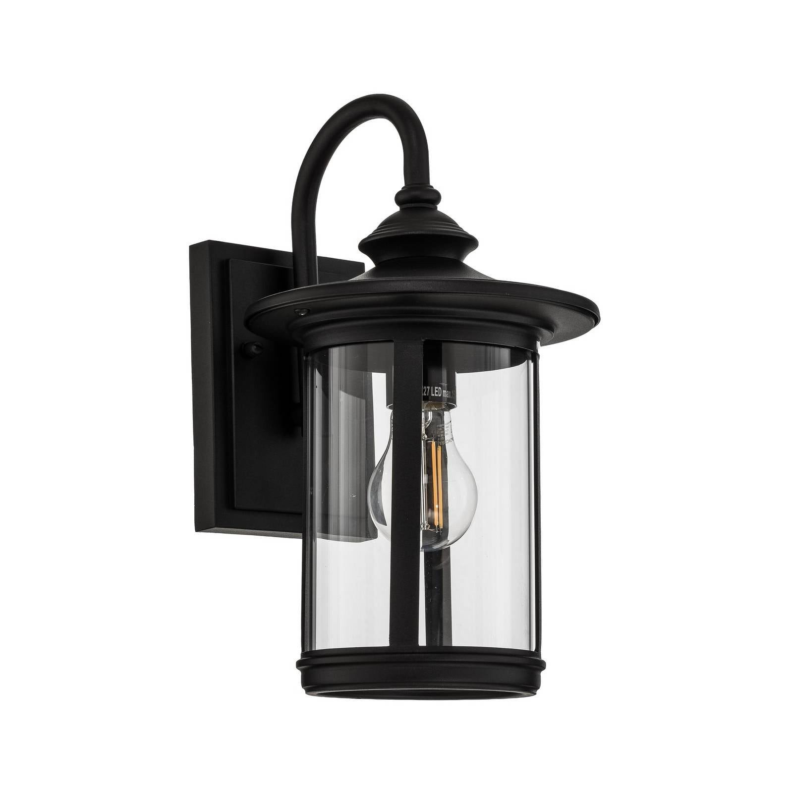 Lindby Außen-Wandleuchte Zayn, Metall, Schwarz IP23, 1 x 60 W