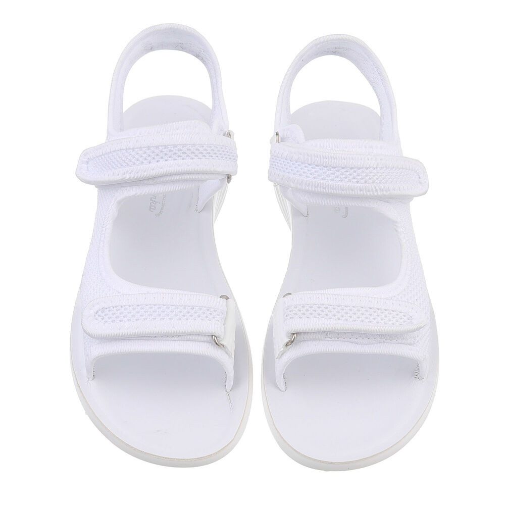 Ital-Design Damen Freizeit Riemchensandalette (86527288) Keilabsatz/Wedge Keilsandaletten in Weiß – Bild 4 von 4