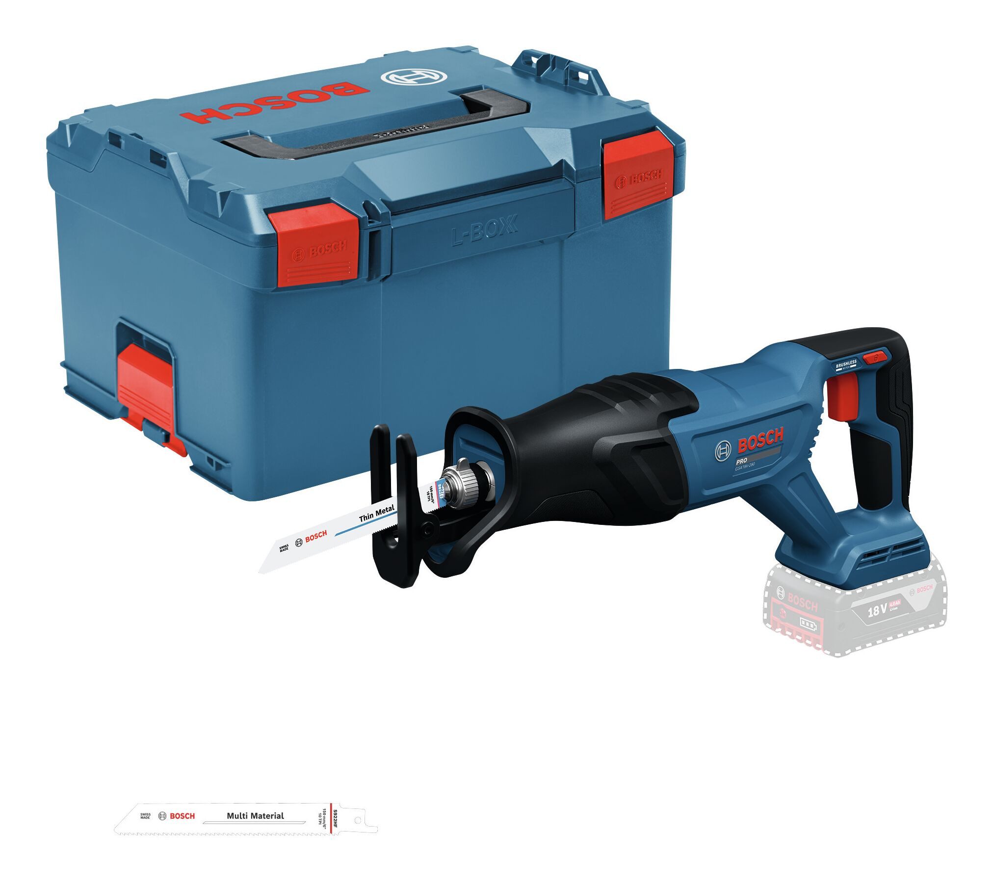 BOSCH Akku-Säbelsäge GSA 18V-280, Ohne Akku - in L-BOXX