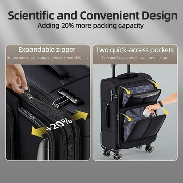 SHOWKOO Kofferset für maximale Sicherheit und Bequemlichkeit auf Reisen, 4 Rollen, Weichschalen mit vielseitigen Größen, verbesserten Reißverschlüssen